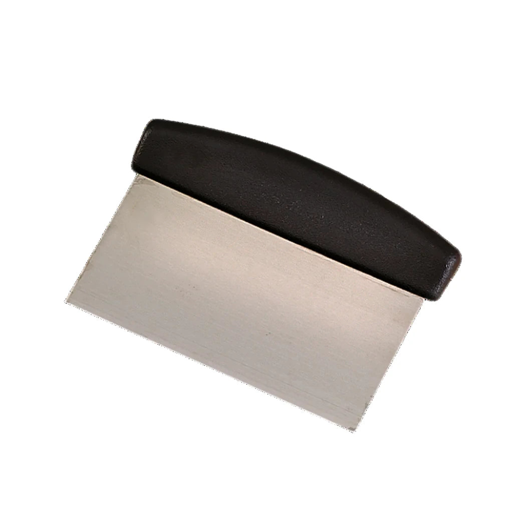 Stainless Steel Dough Scraper (Black Plastic Handle)