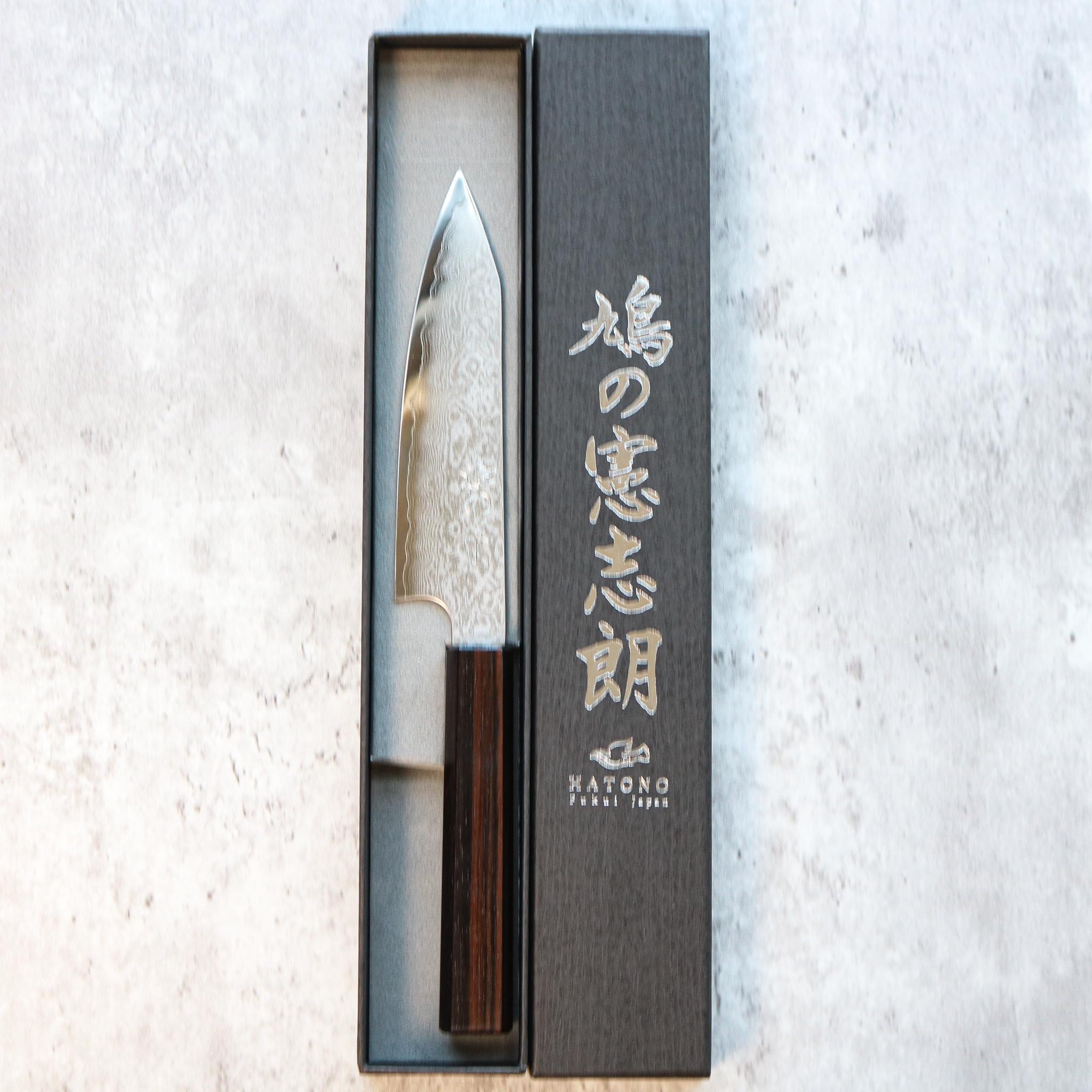 Kenshiro Hatono Ginsan Damascus Petty 135 mm