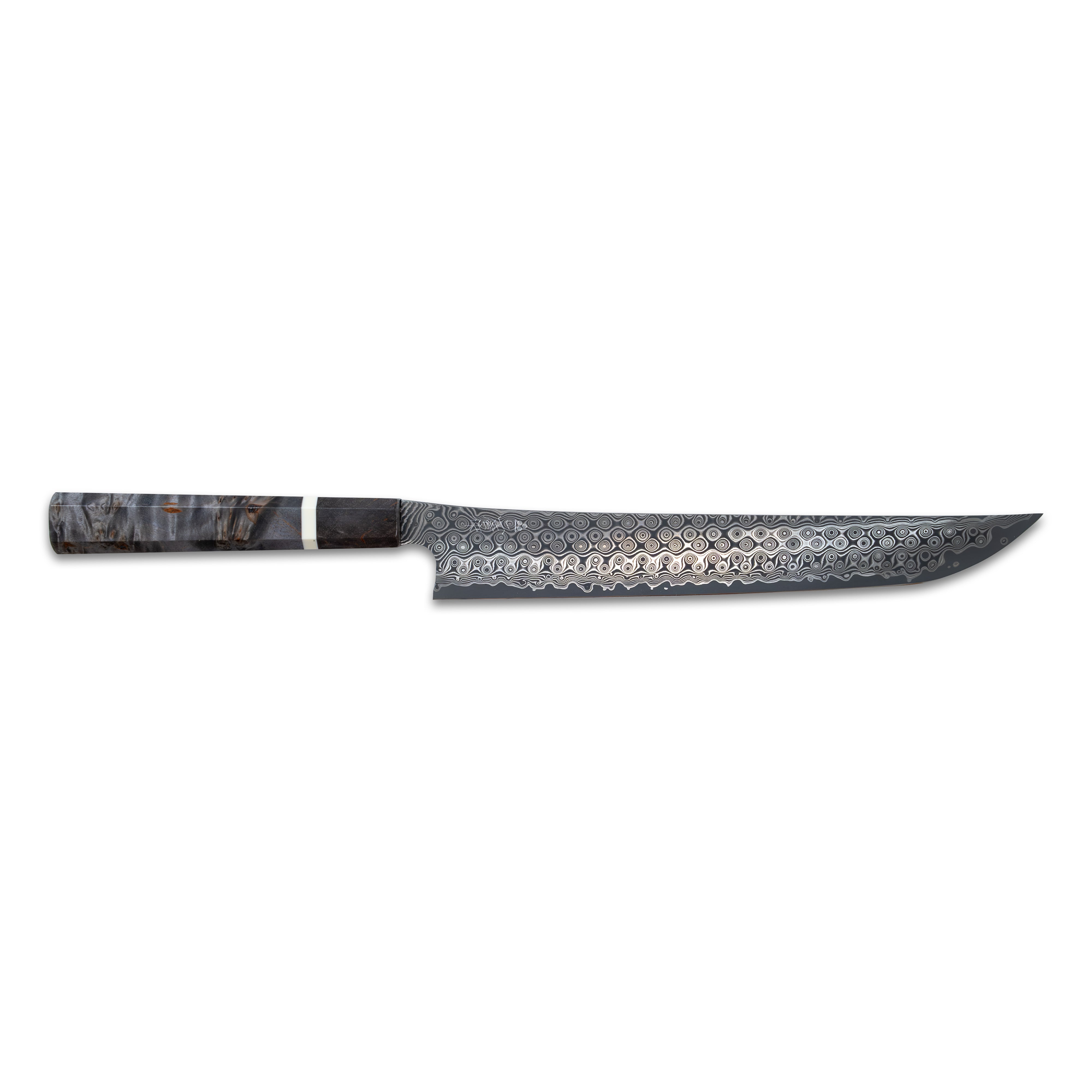 Nigara Hamono Damascus Anmon Sujihiki Sakimaru 245 mm