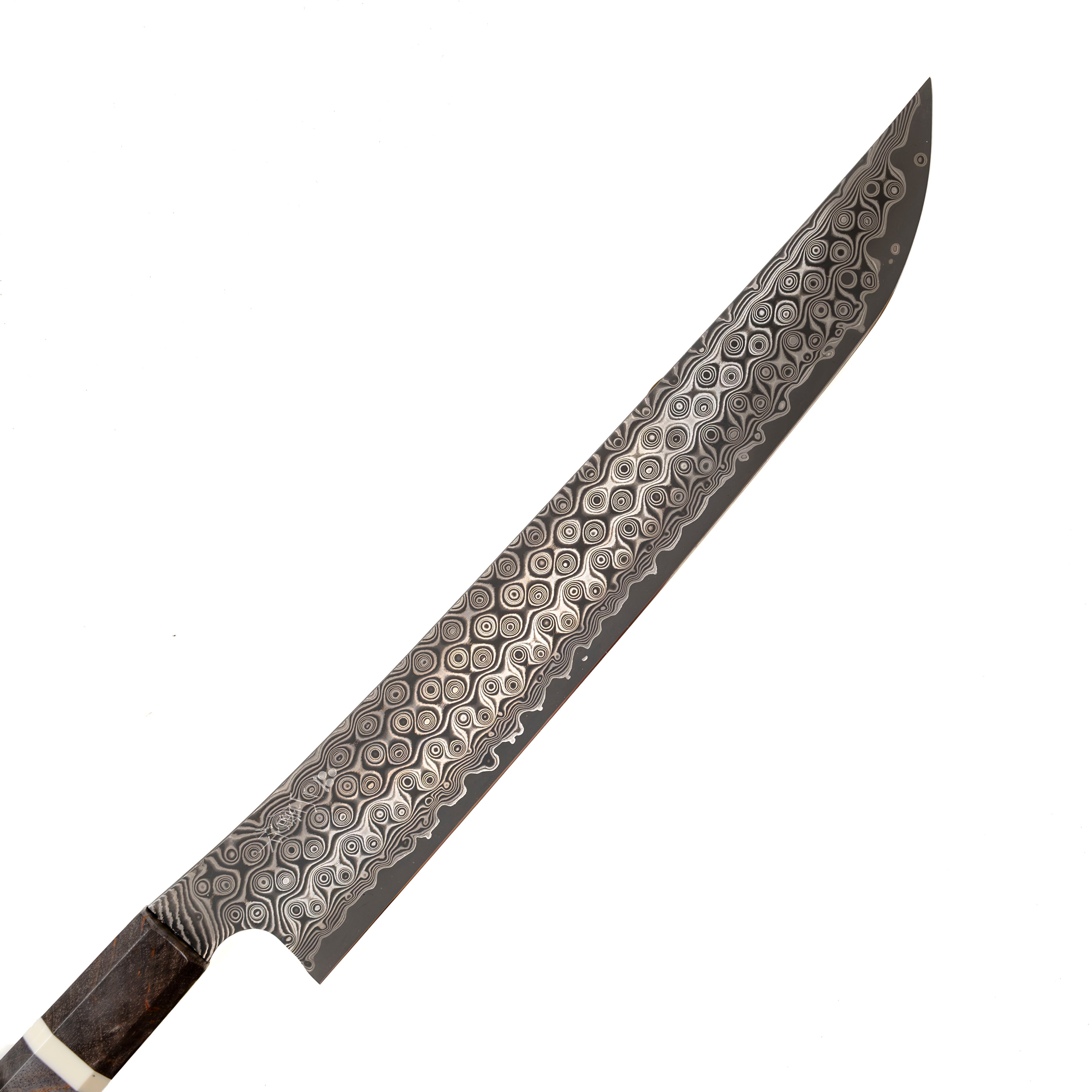 Nigara Hamono Damascus Anmon Sujihiki Sakimaru 245 mm