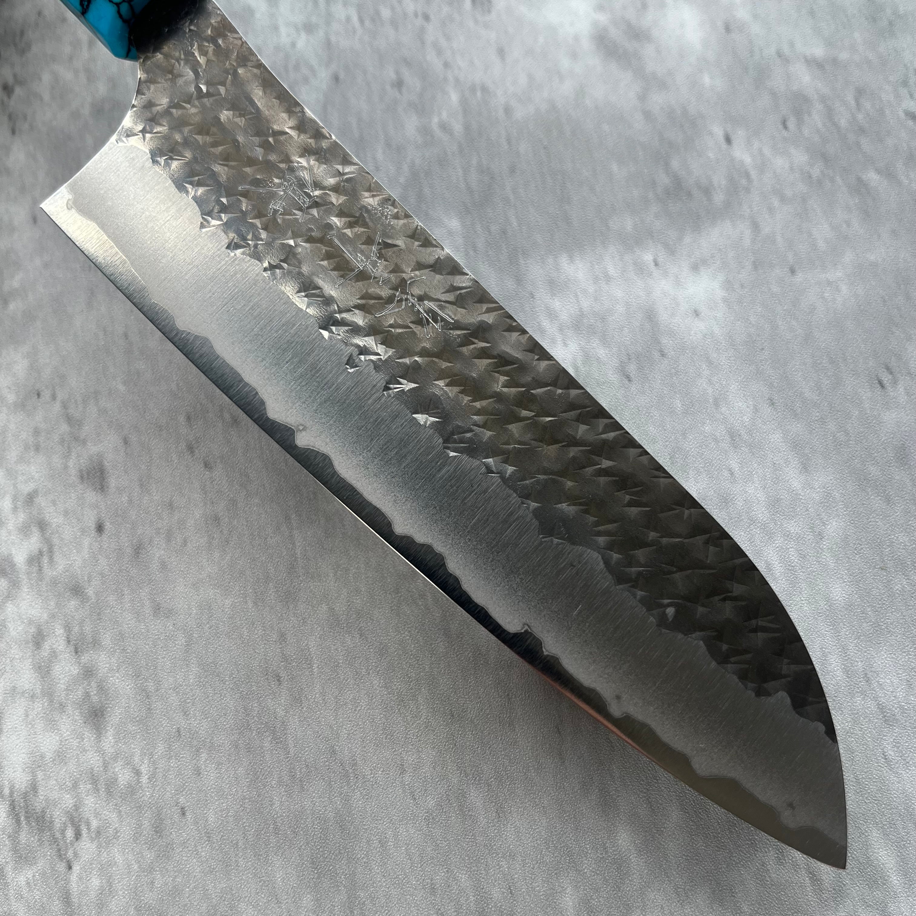 Yu Kurosaki Kokusen Ei Santoku 170 mm (turquoise handle)