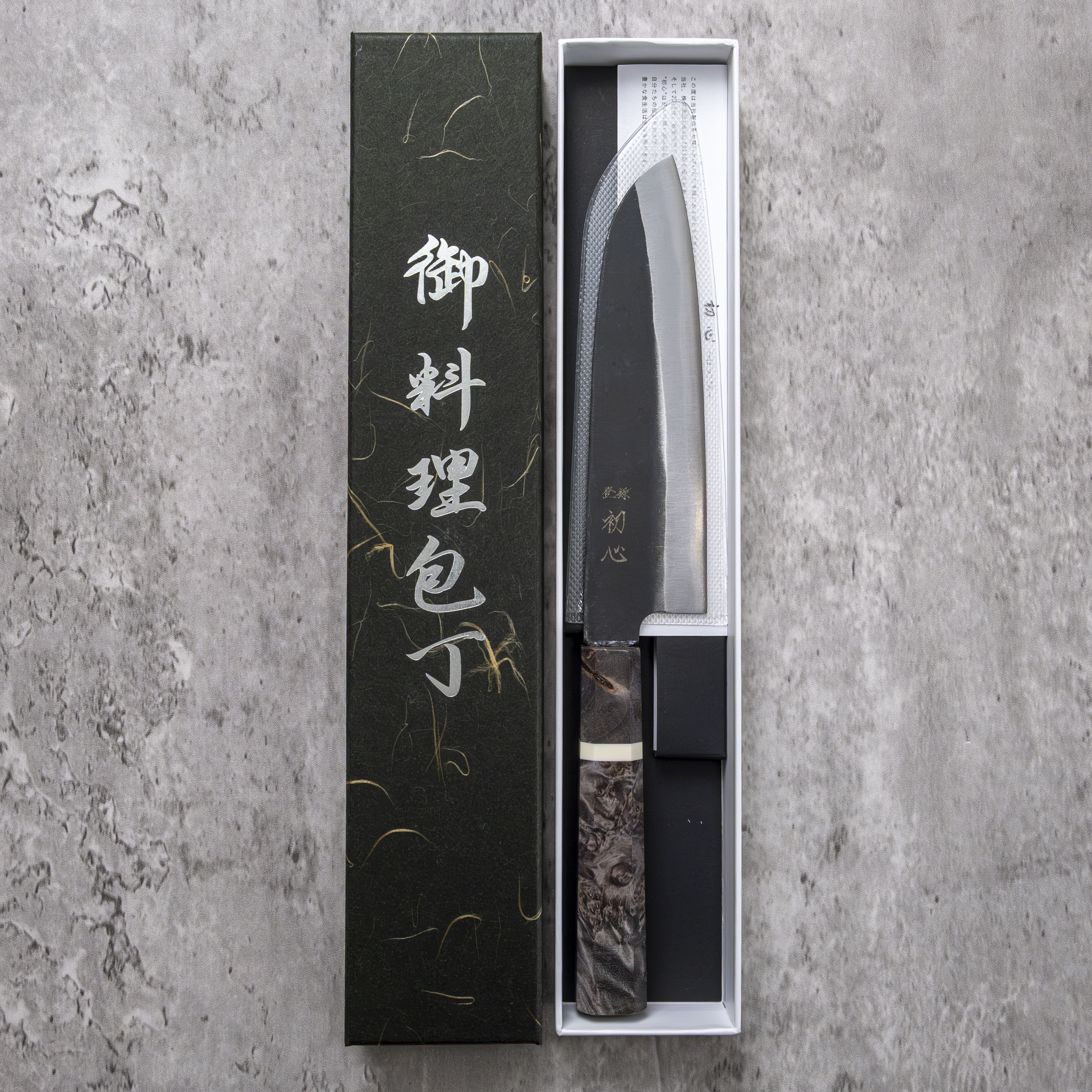 Hatsukokoro Kurouchi Santoku 165 mm (Stabilized Birch)