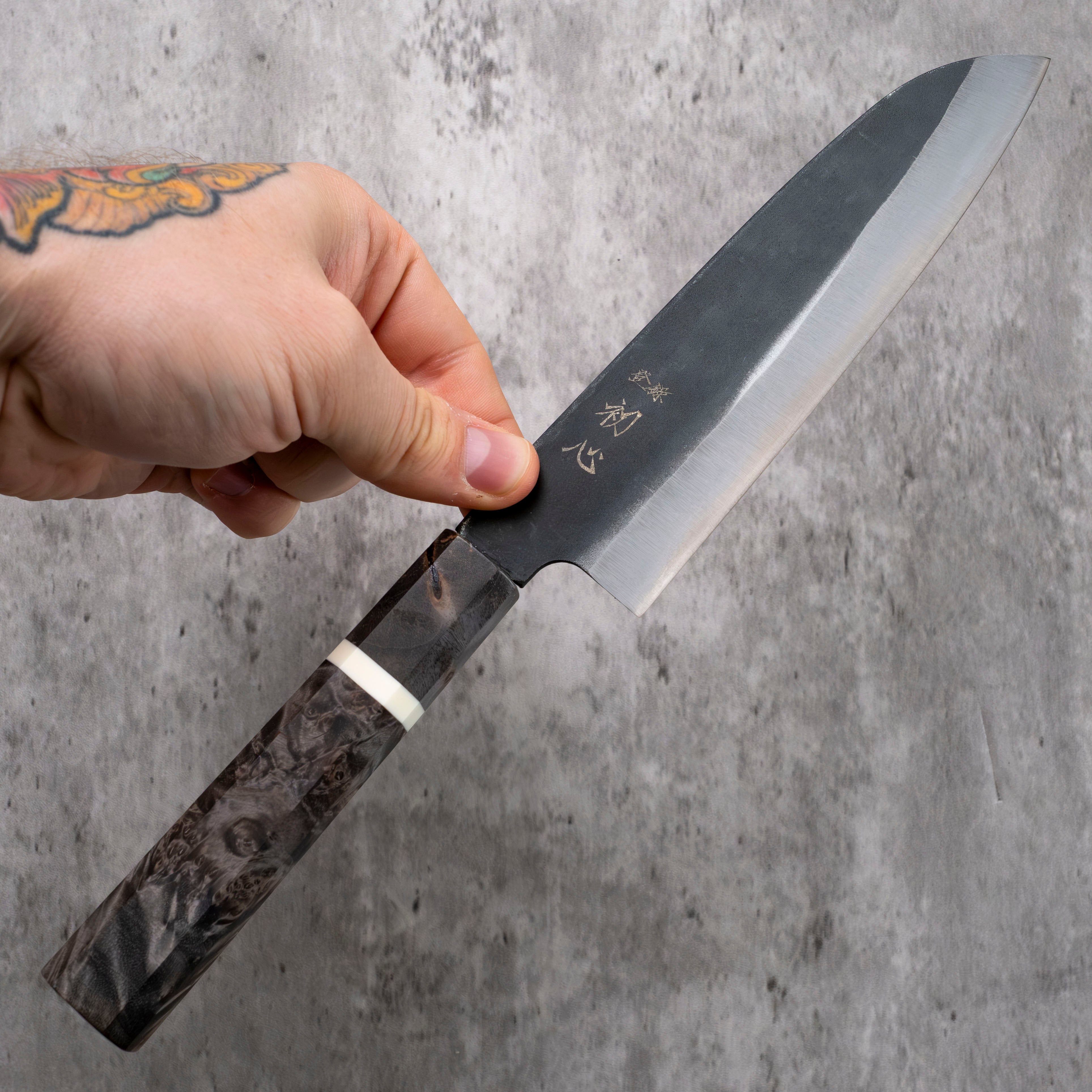 Hatsukokoro Kurouchi Santoku 165 mm (Stabilized Birch)