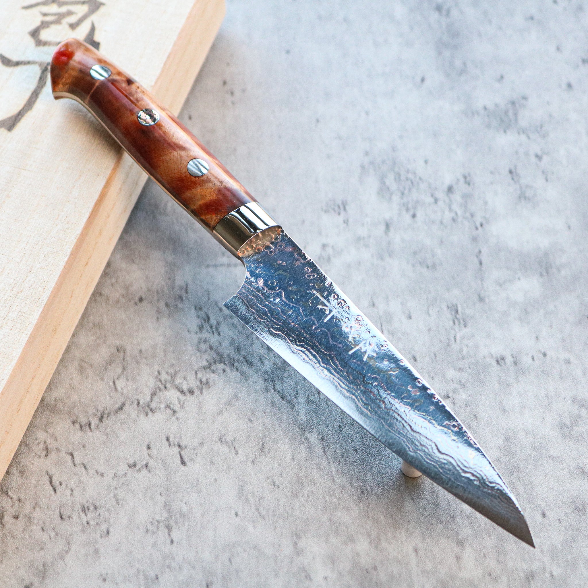 Takeshi Saji Rainbow Damascus Petty 130 mm