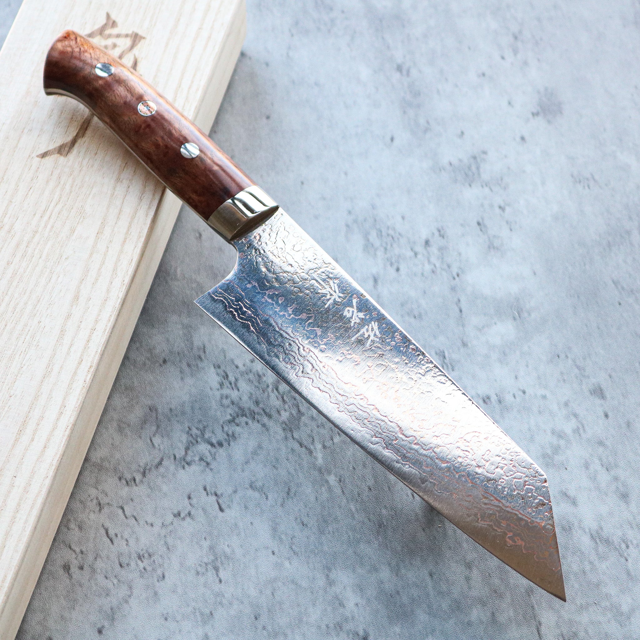 Takeshi Saji Rainbow Damascus Bunka 175 mm