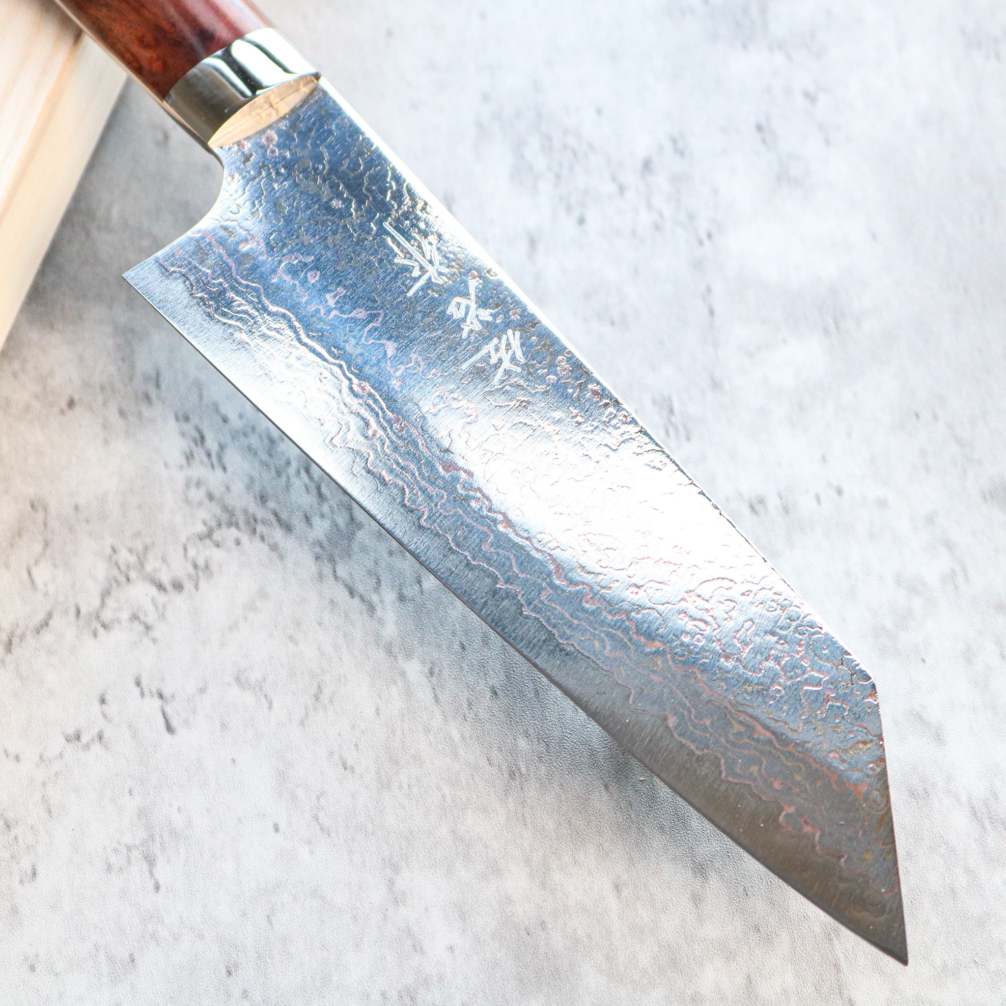 Takeshi Saji Rainbow Damascus Bunka 175 mm