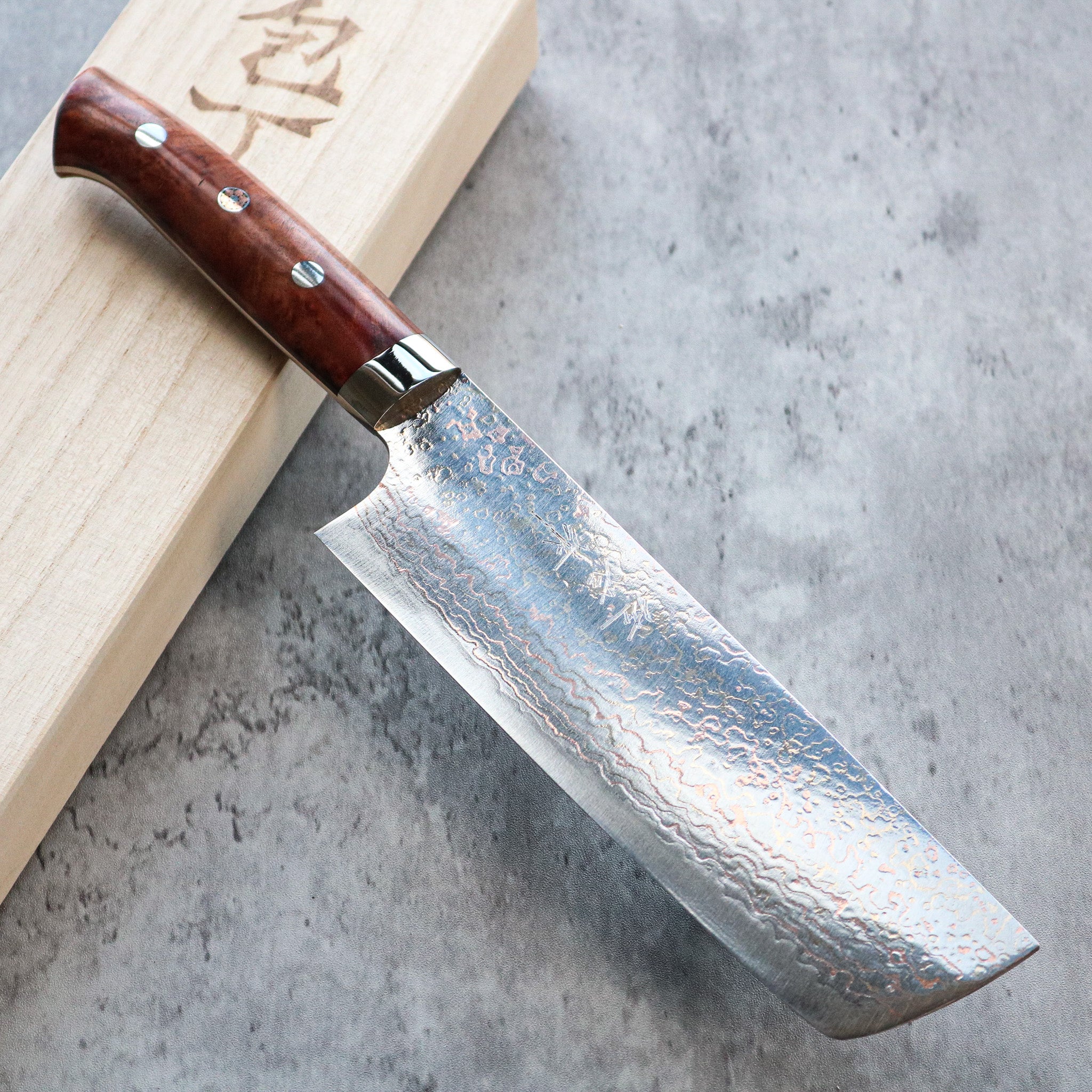 Takeshi Saji Rainbow Damascus Nakiri 165 mm