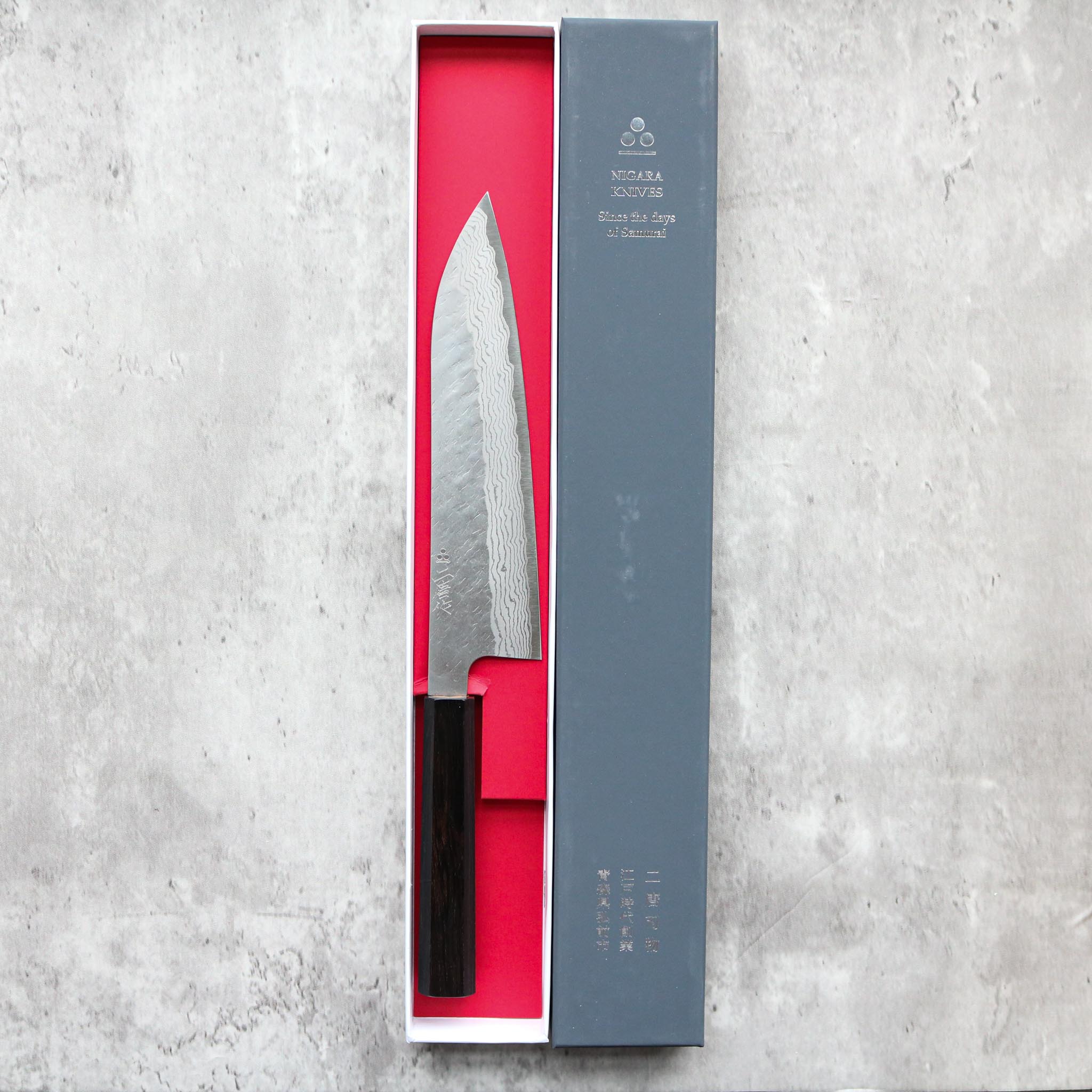 Nigara Hamono Tsuchime Damascus Gyuto 205 mm
