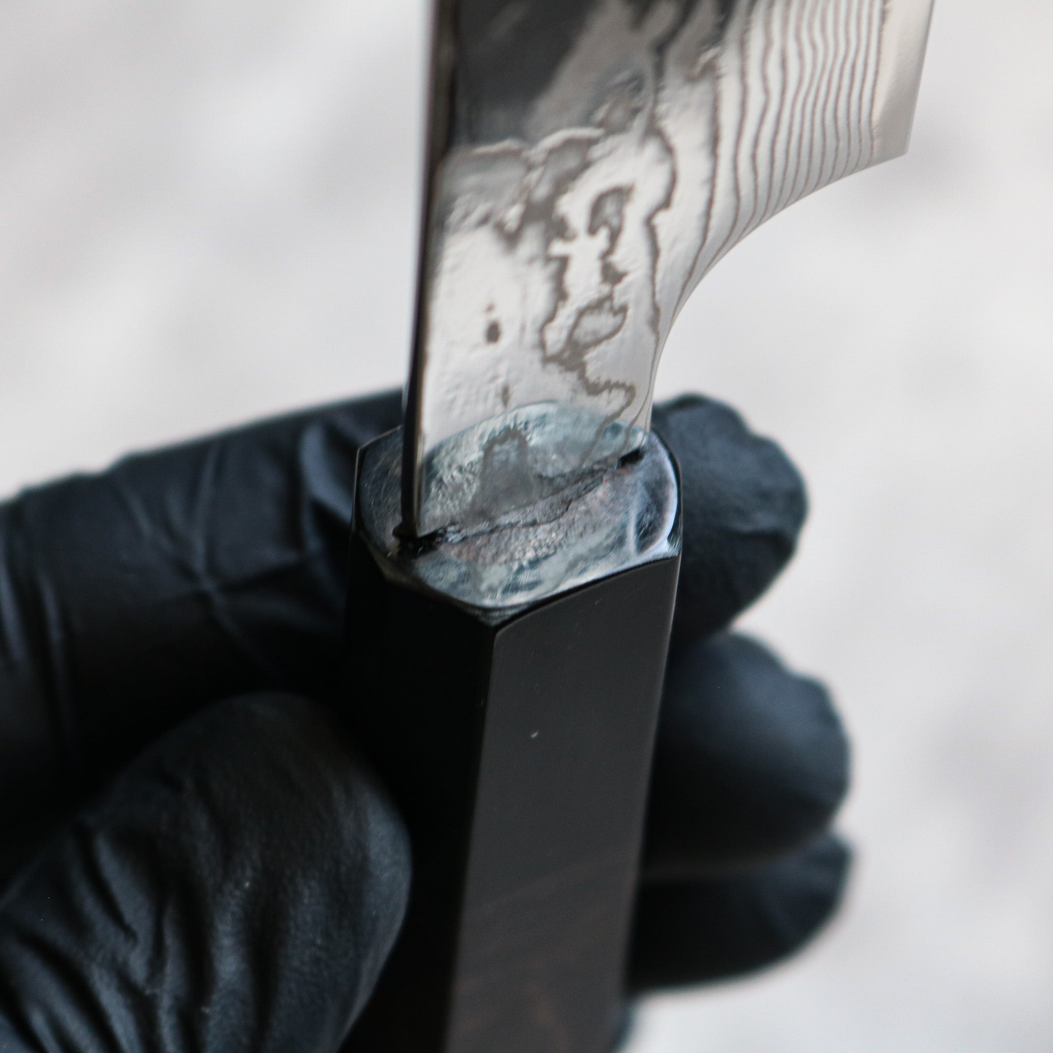 Kenshiro Hatono STRIX Damascus Kiritsuke Petty 135 mm Ebony No Spacer