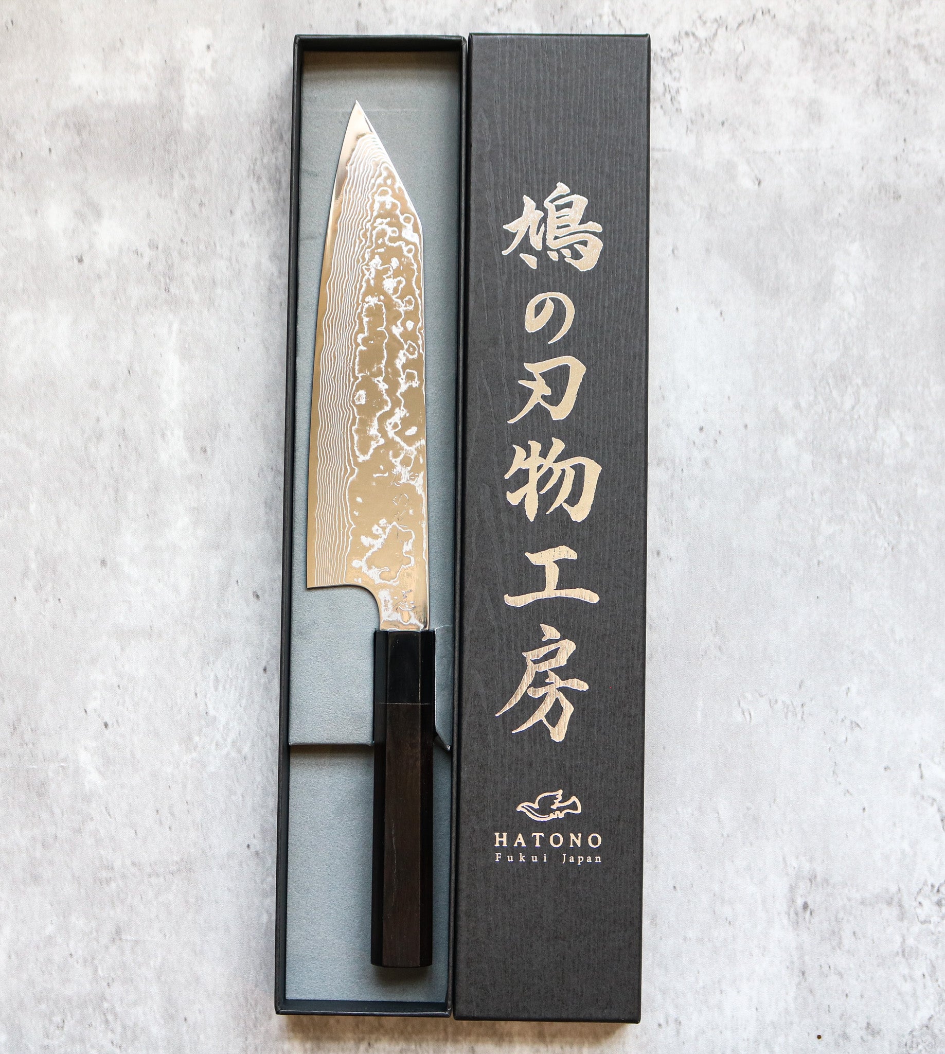 Kenshiro Hatono STRIX Damascus Kiritsuke Gyuto 215 mm