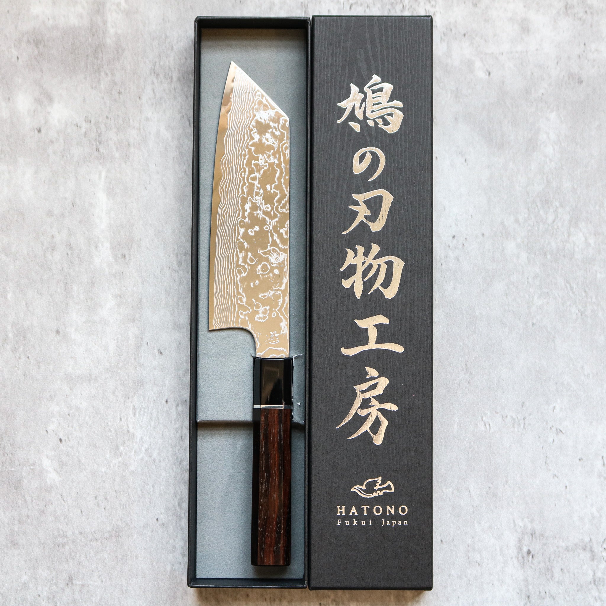 Kenshiro Hatono STRIX Damascus Bunka 180 mm