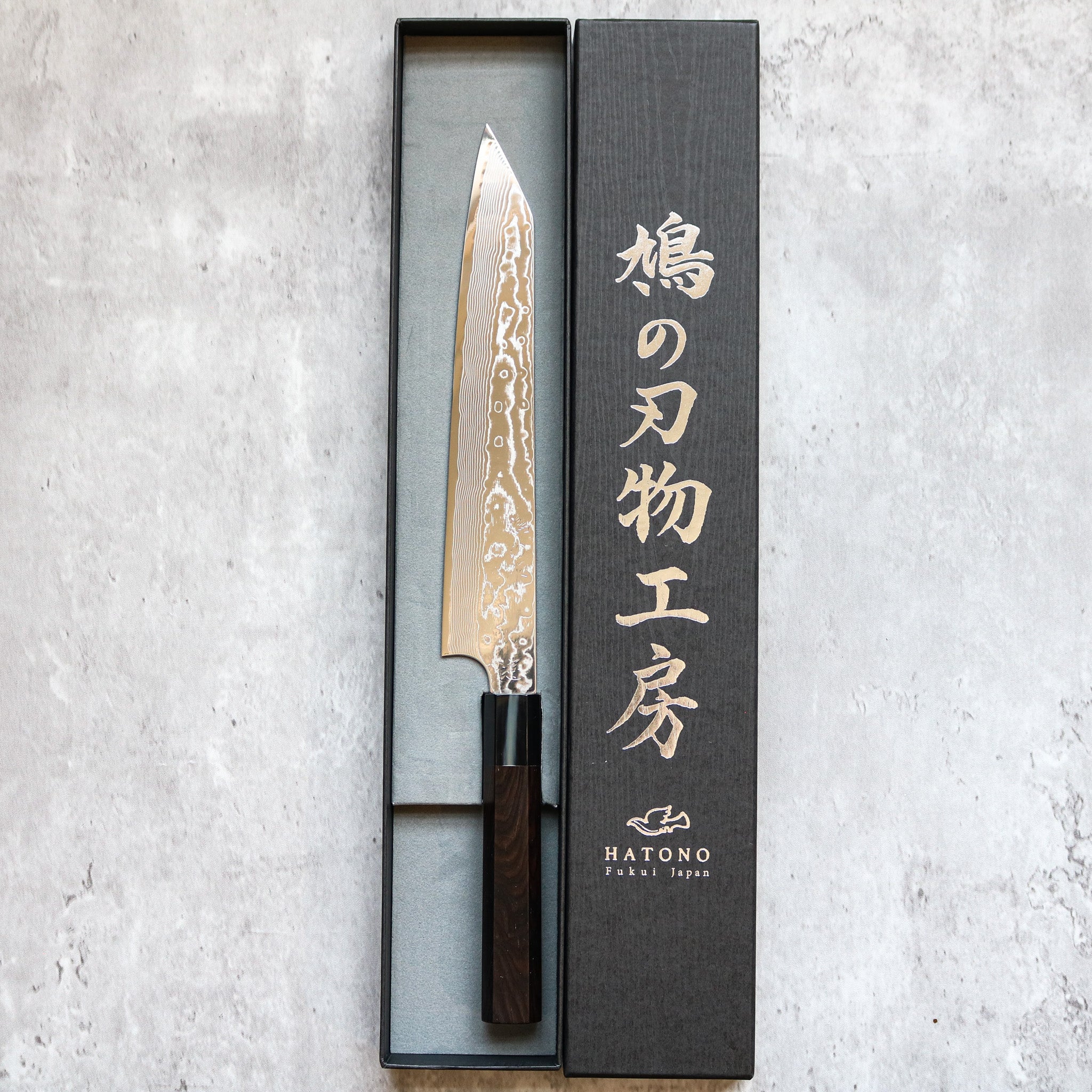 Kenshiro Hatono STRIX Damascus Kiritsuke Sujihiki 240 mm