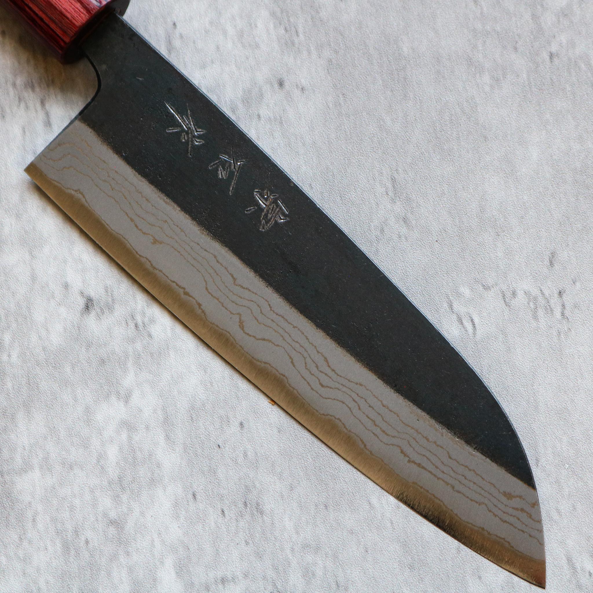 Muneishi Kurouchi Damascus Santoku 165 mm