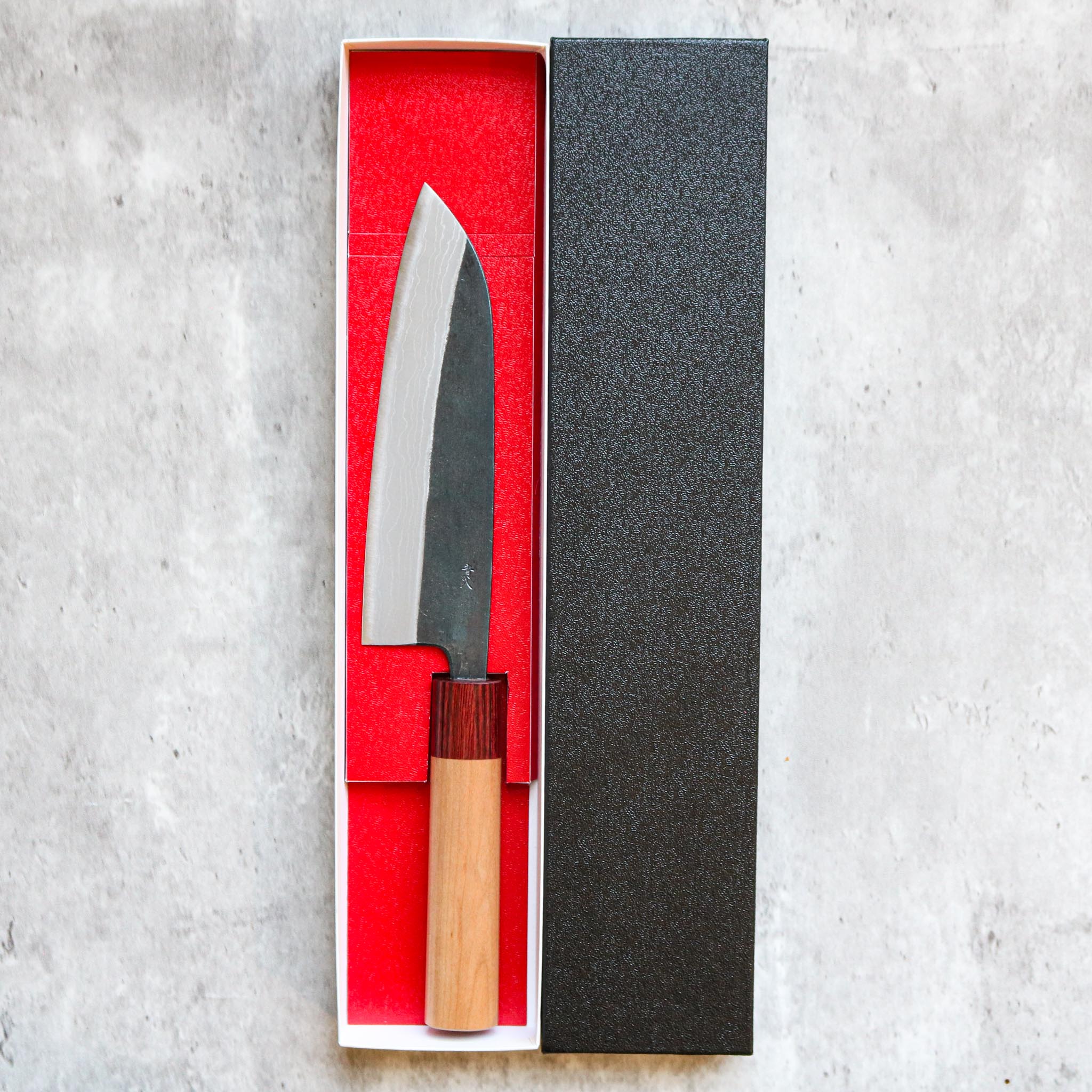 Muneishi Kurouchi Damascus Santoku 165 mm