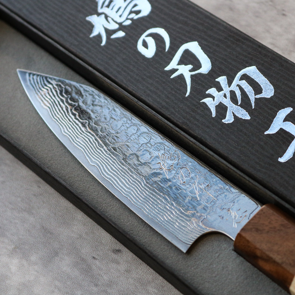 Kenshiro Hatono Ginsan Damascus Kiritsuke Petty 135 mm