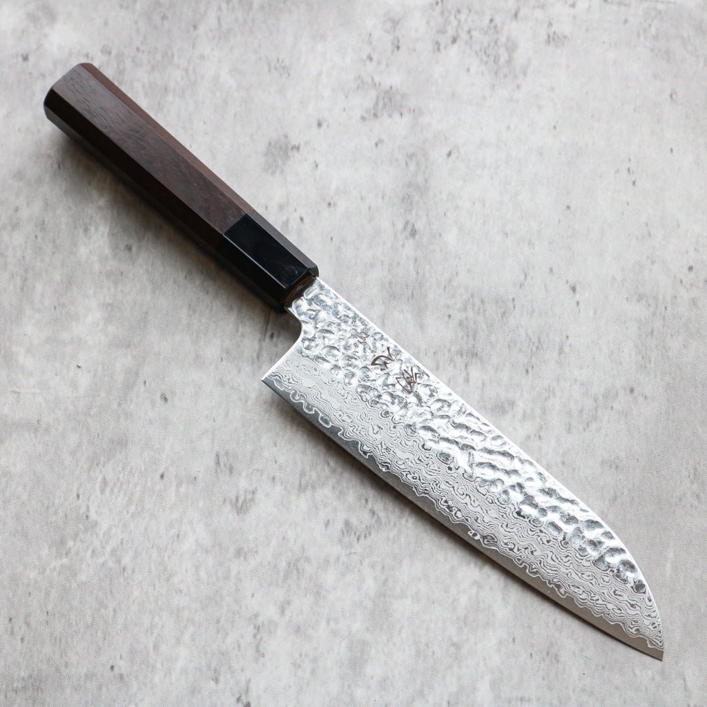 Hatsukokoro Hayabusa Damascus Santoku 180 mm