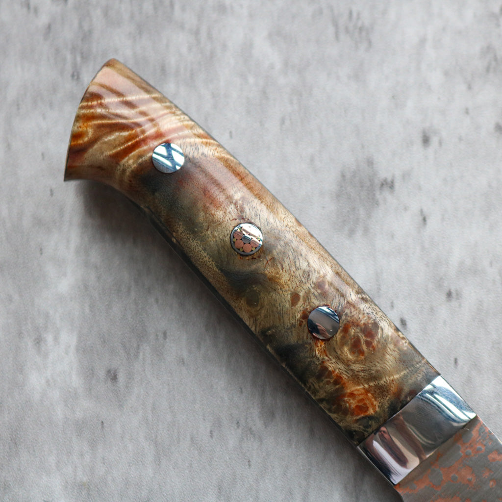 Takeshi Saji Rainbow Damascus Bunka 175 mm