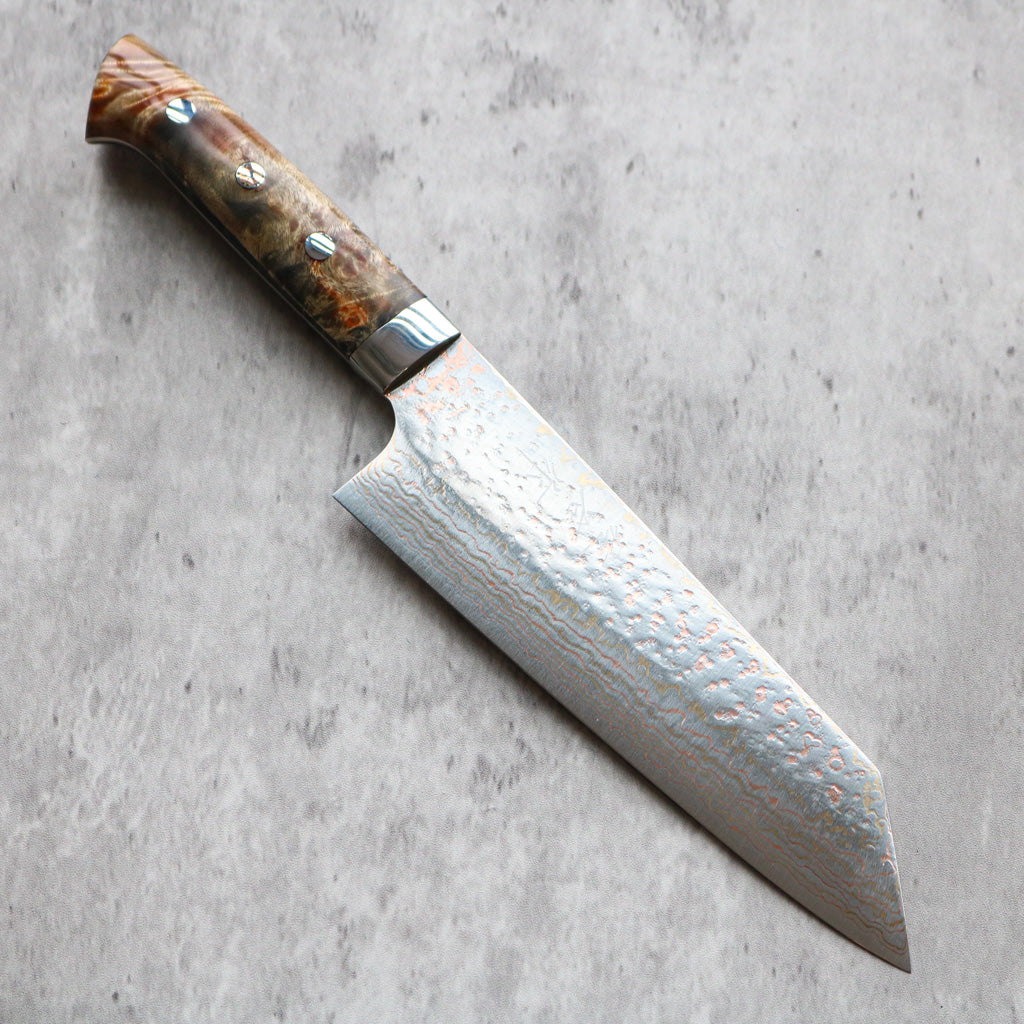 Takeshi Saji Rainbow Damascus Bunka 175 mm
