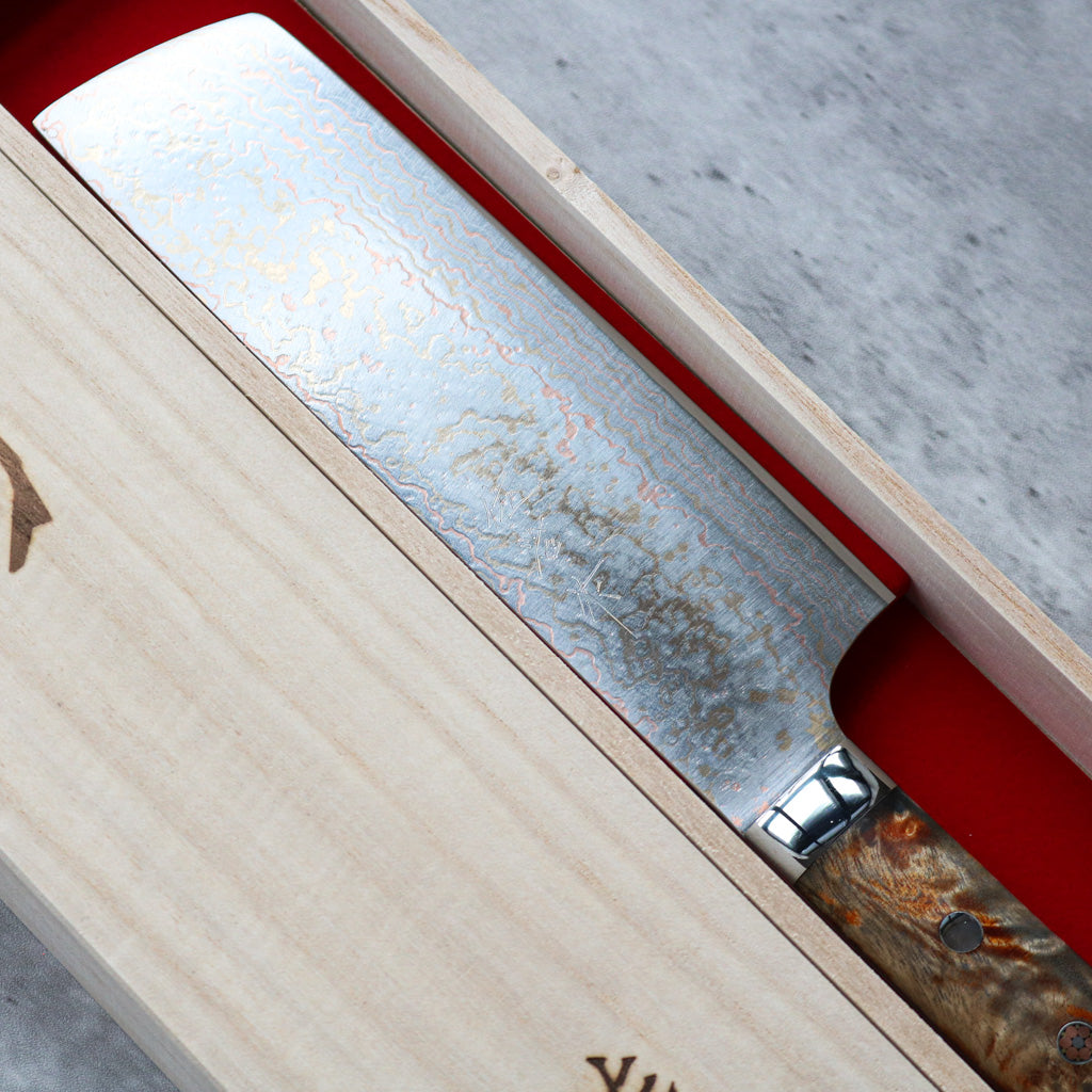 Takeshi Saji Rainbow Damascus Nakiri 165 mm