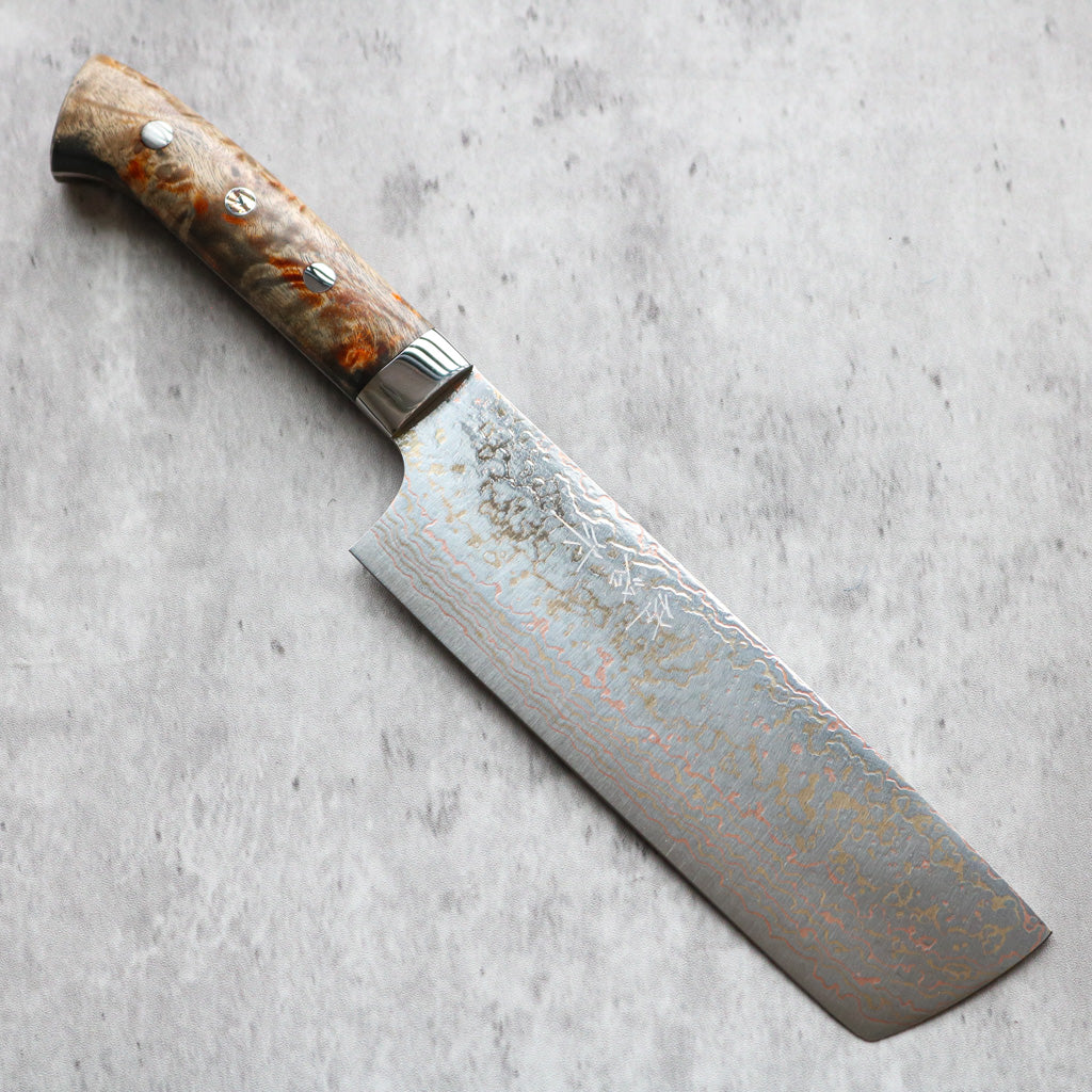 Takeshi Saji Rainbow Damascus Nakiri 165 mm