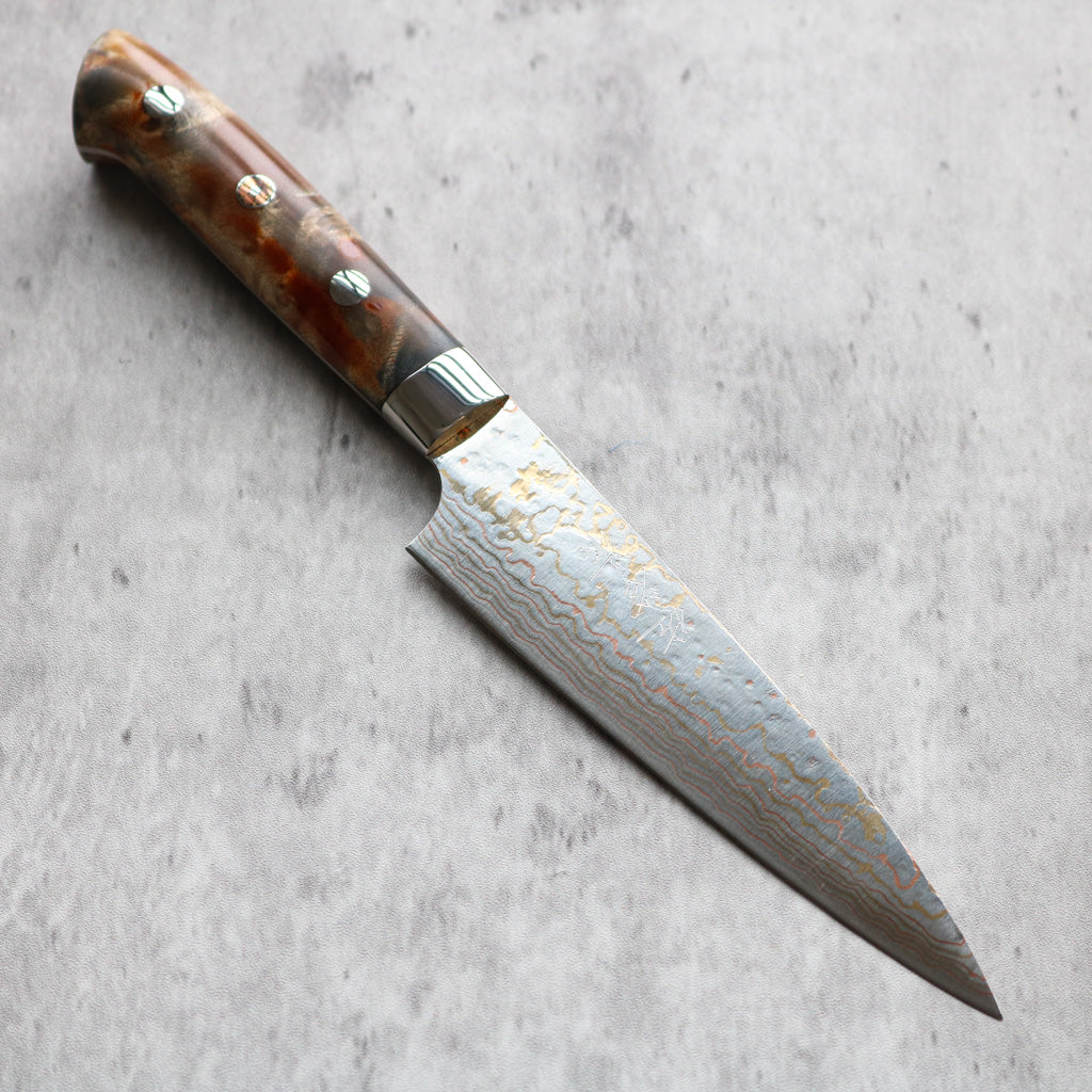 Takeshi Saji Rainbow Damascus Petty 130 mm