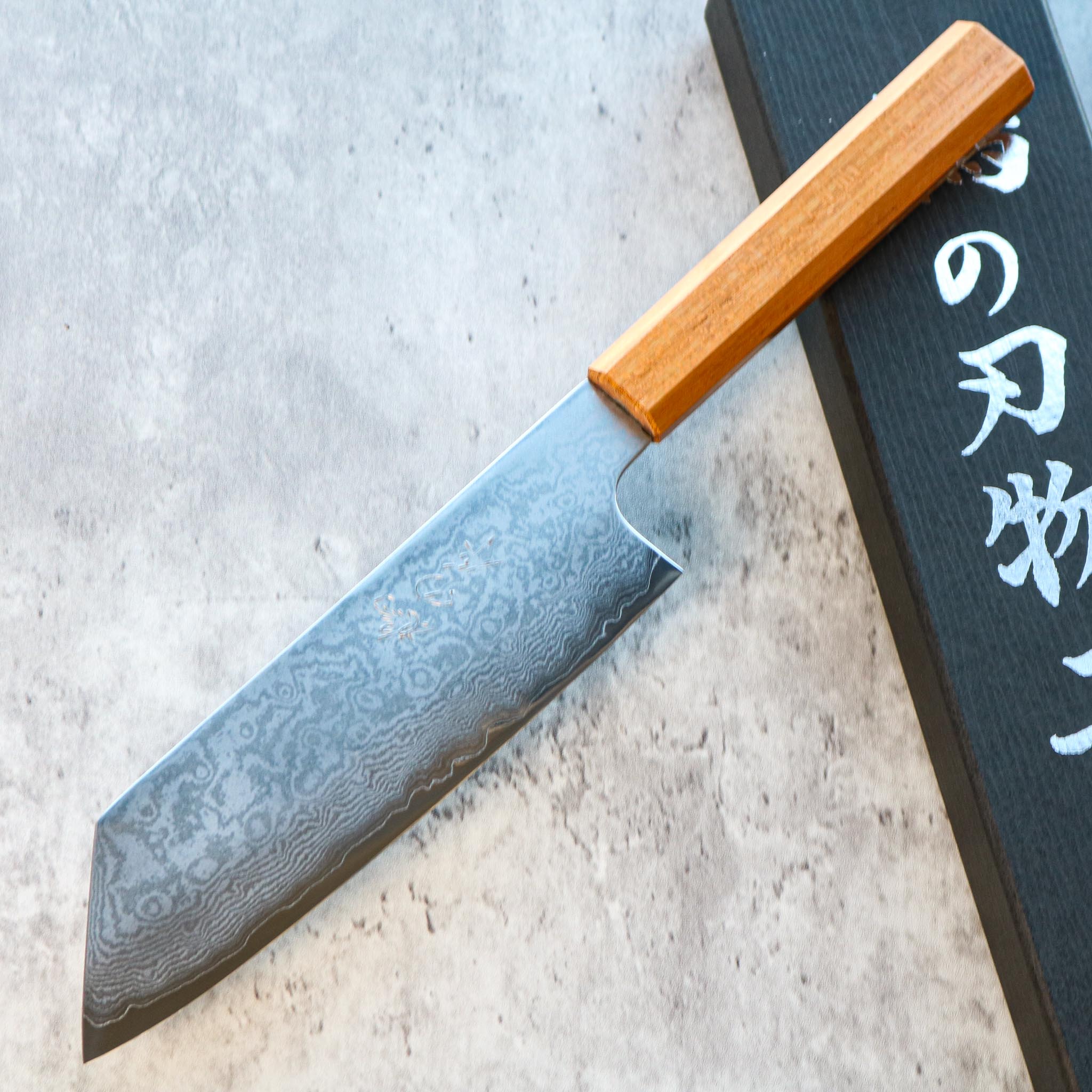 Kenshiro Hatono Ginsan Damascus Bunka 180 mm Zelkova