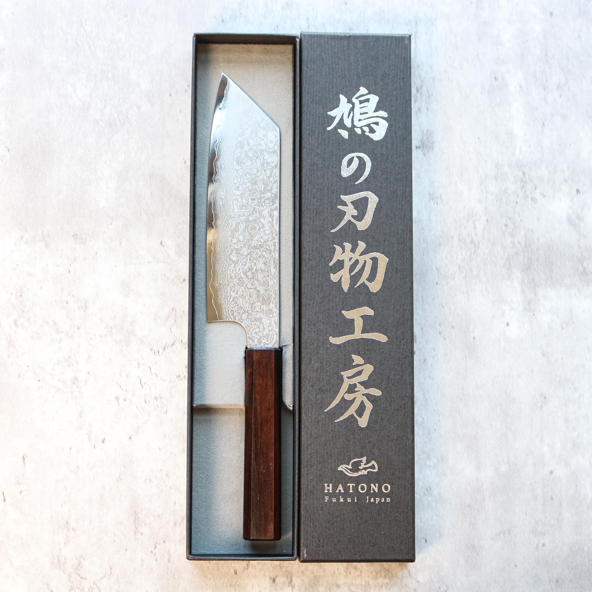 Kenshiro Hatono Ginsan Damascus Bunka 180 mm