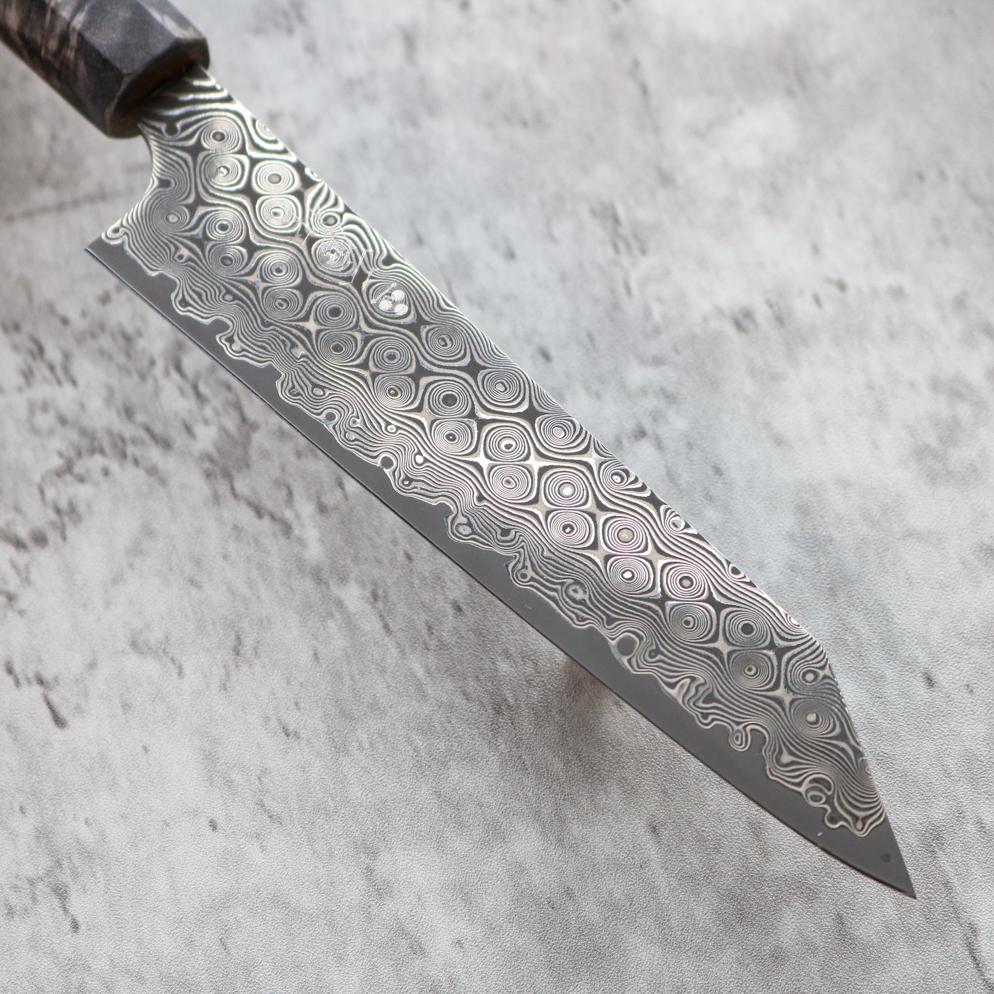 Nigara Hamono Damascus Anmon Kiritsuke Petty 145 mm