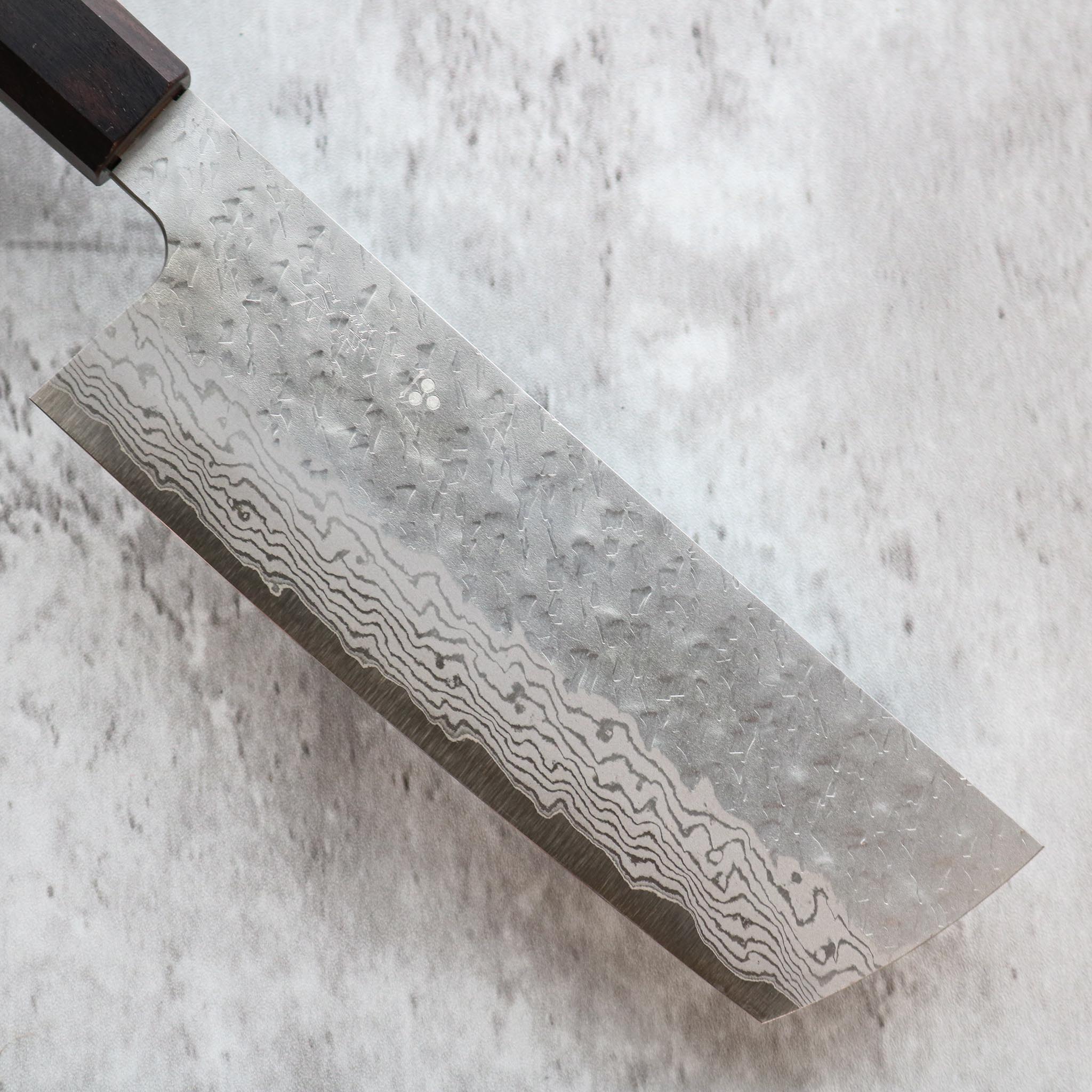 Nigara Hamono Tsuchime Damascus Nakiri 140mm