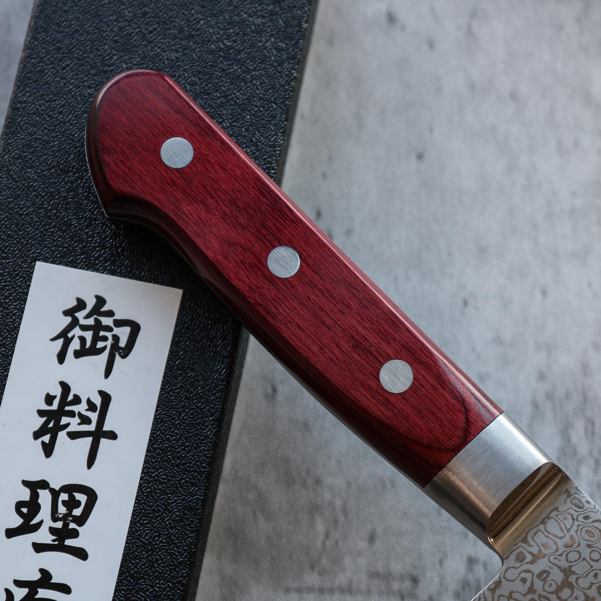 Tsunehisa VG10 Damascus Gyuto 240 mm Red Handle