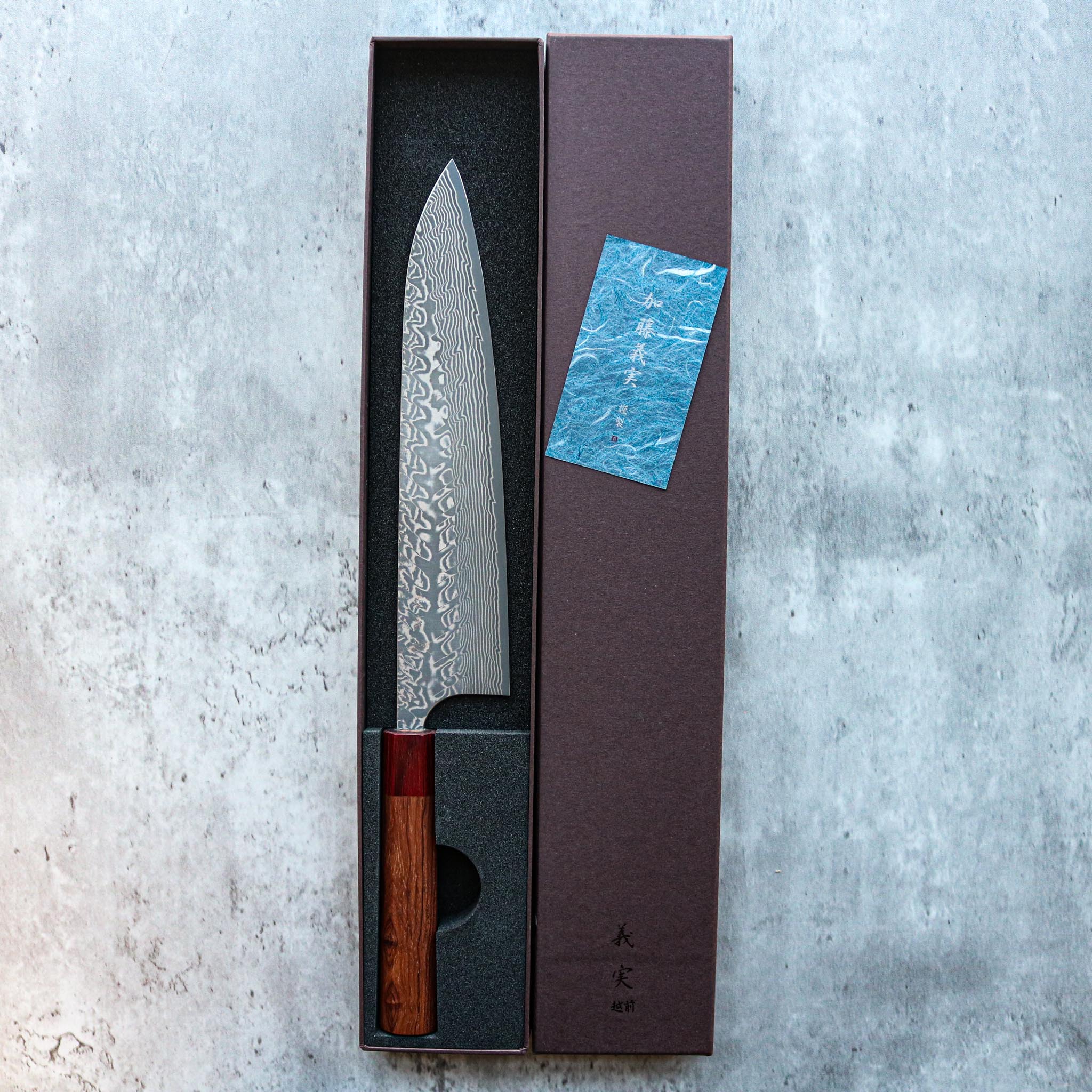 Yoshimi Kato R2 Damascus Gyuto 240 mm