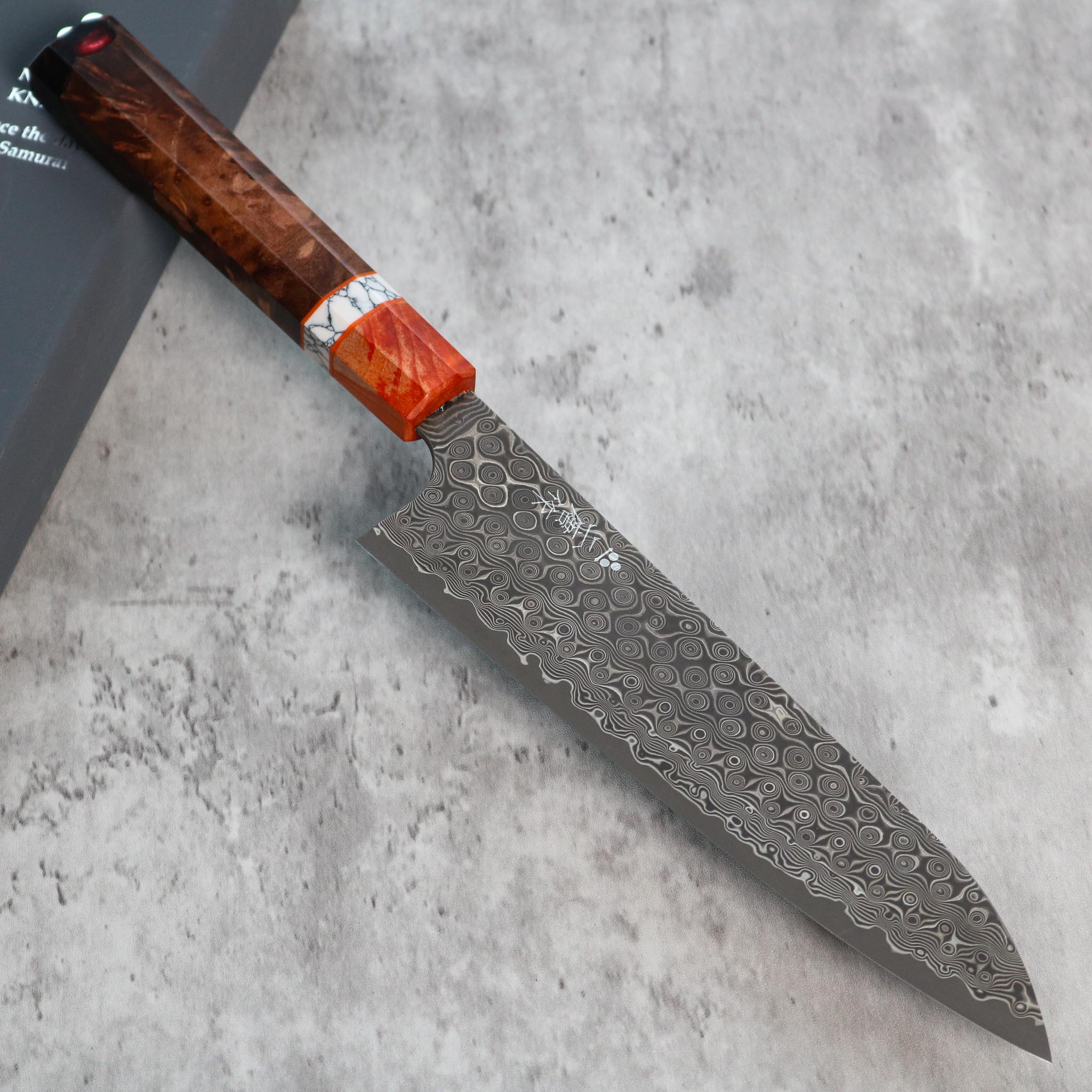 Nigara Hamono Damascus Anmon Gyuto 195 mm