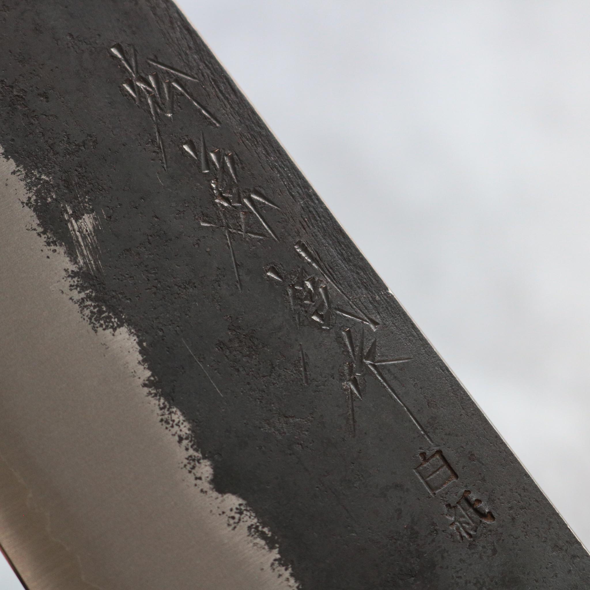 Matsubara Hamono W1 Kurouchi Gyuto 210 mm Burnt Chestnut Handle