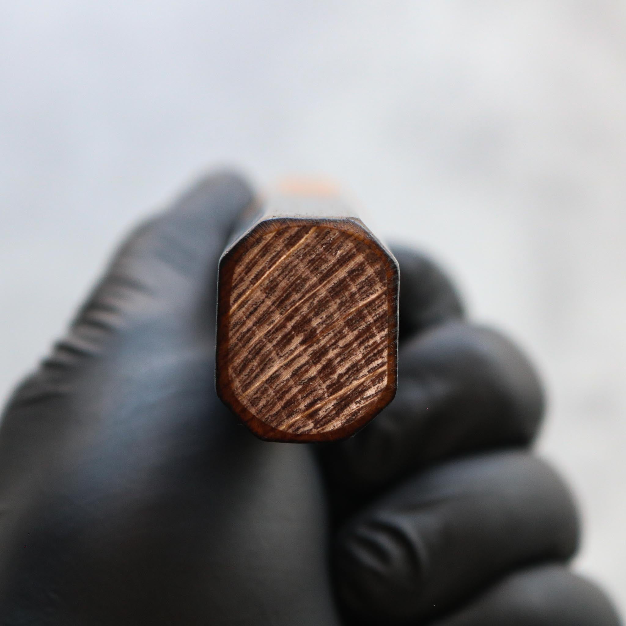 Matsubara Hamono W1 Kurouchi Gyuto 210 mm Burnt Chestnut Handle