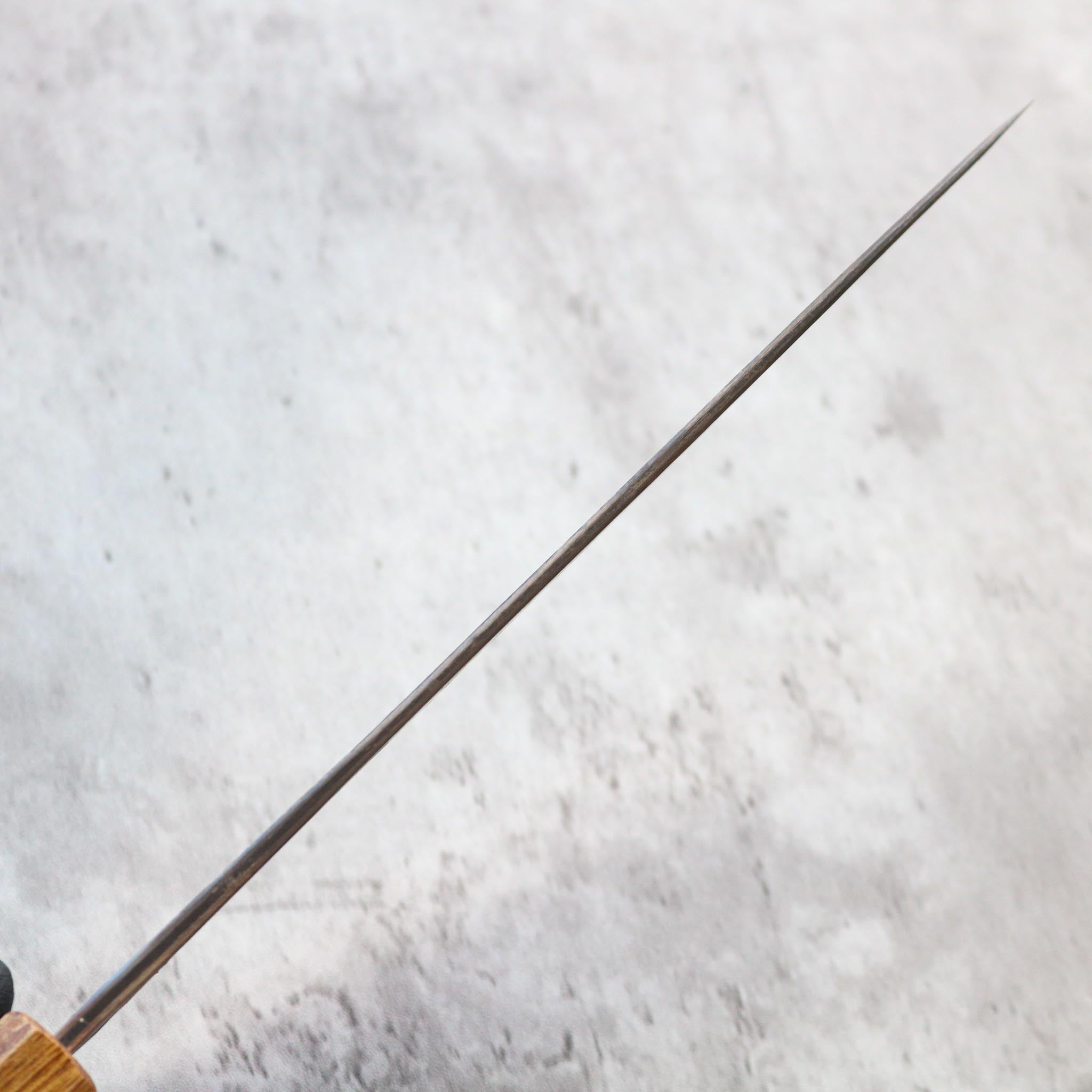 Matsubara Hamono W1 Kurouchi Gyuto 210 mm Burnt Chestnut Handle