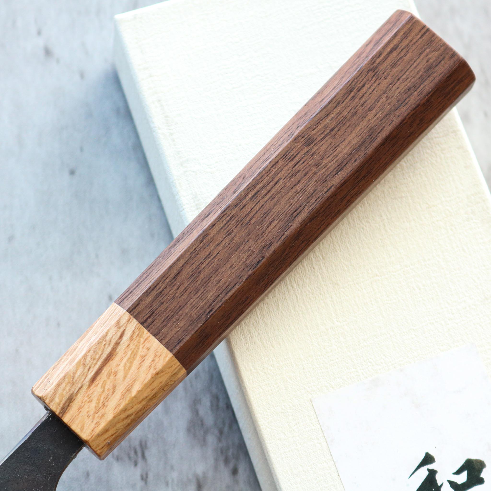 Matsubara Hamono W1 Kurouchi Gyuto 210 mm Walnut and Oak Handle