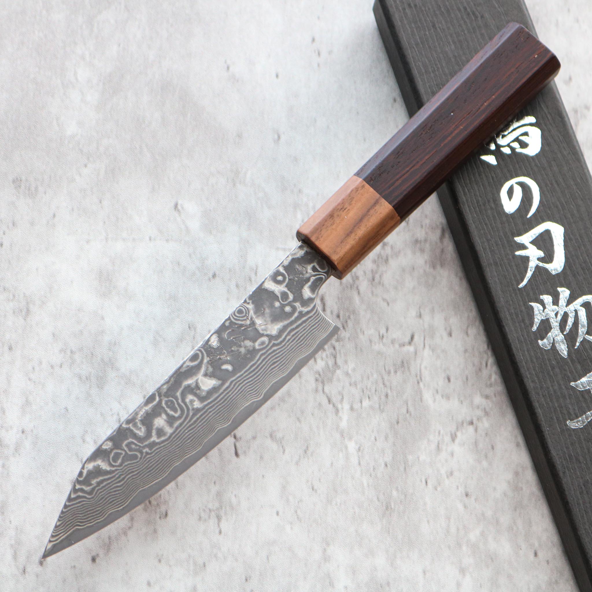 Kenshiro Hatono Black Damascus Petty 135 mm