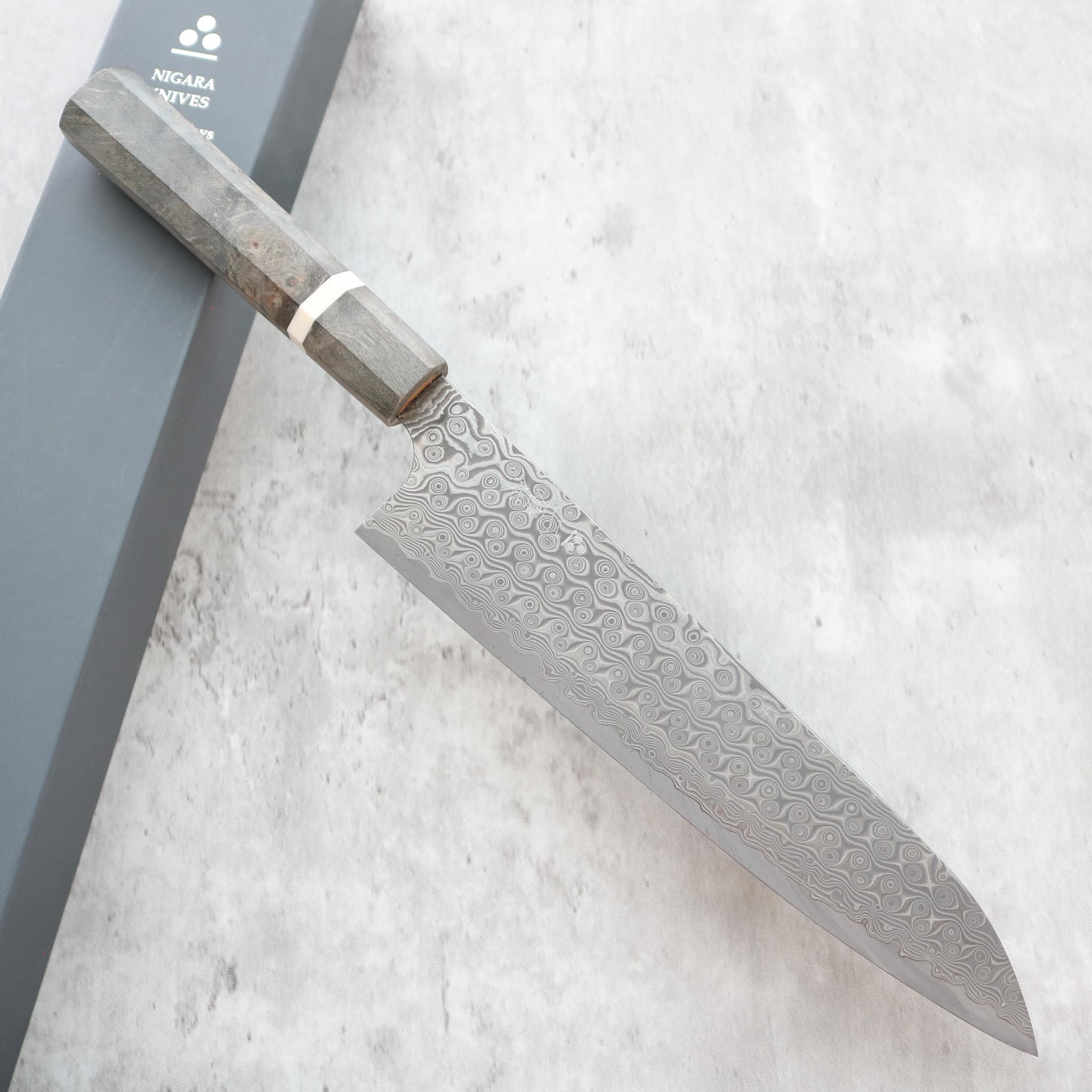Nigara Hamono Damascus Anmon Gyuto 230 mm S&D