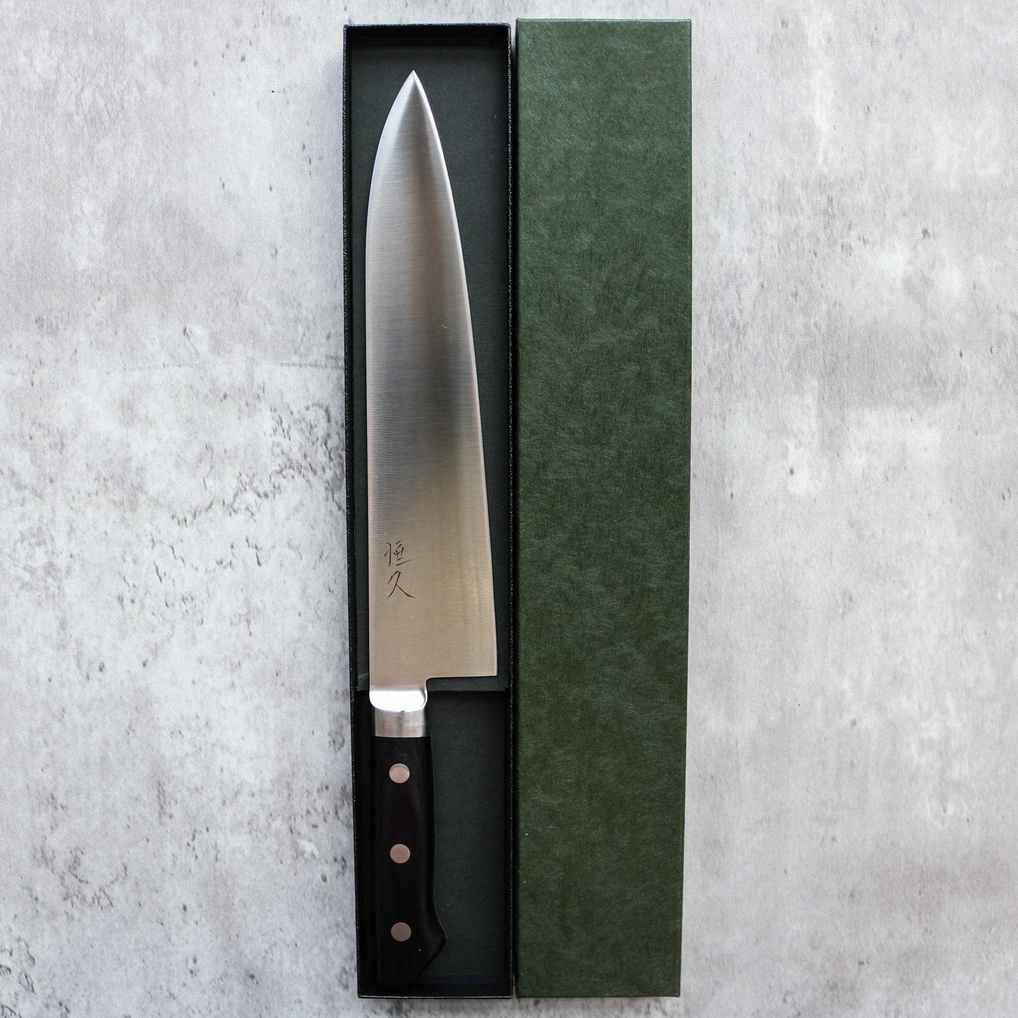Tsunehisa Migaki AUS8 Gyuto 240 mm Black Handle