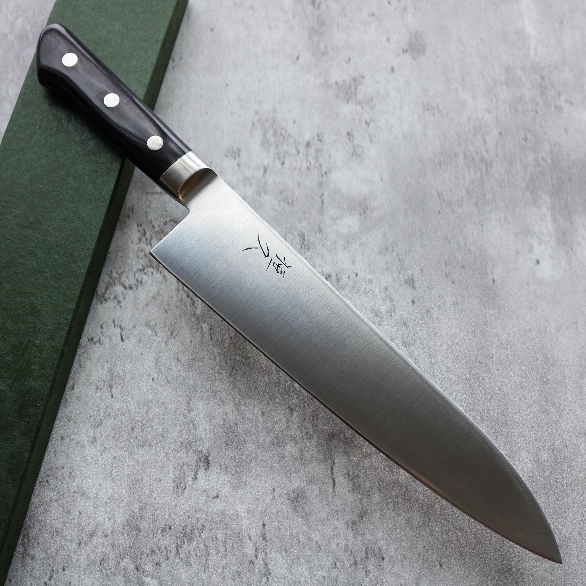 Tsunehisa Migaki AUS8 Gyuto 240 mm Black Handle