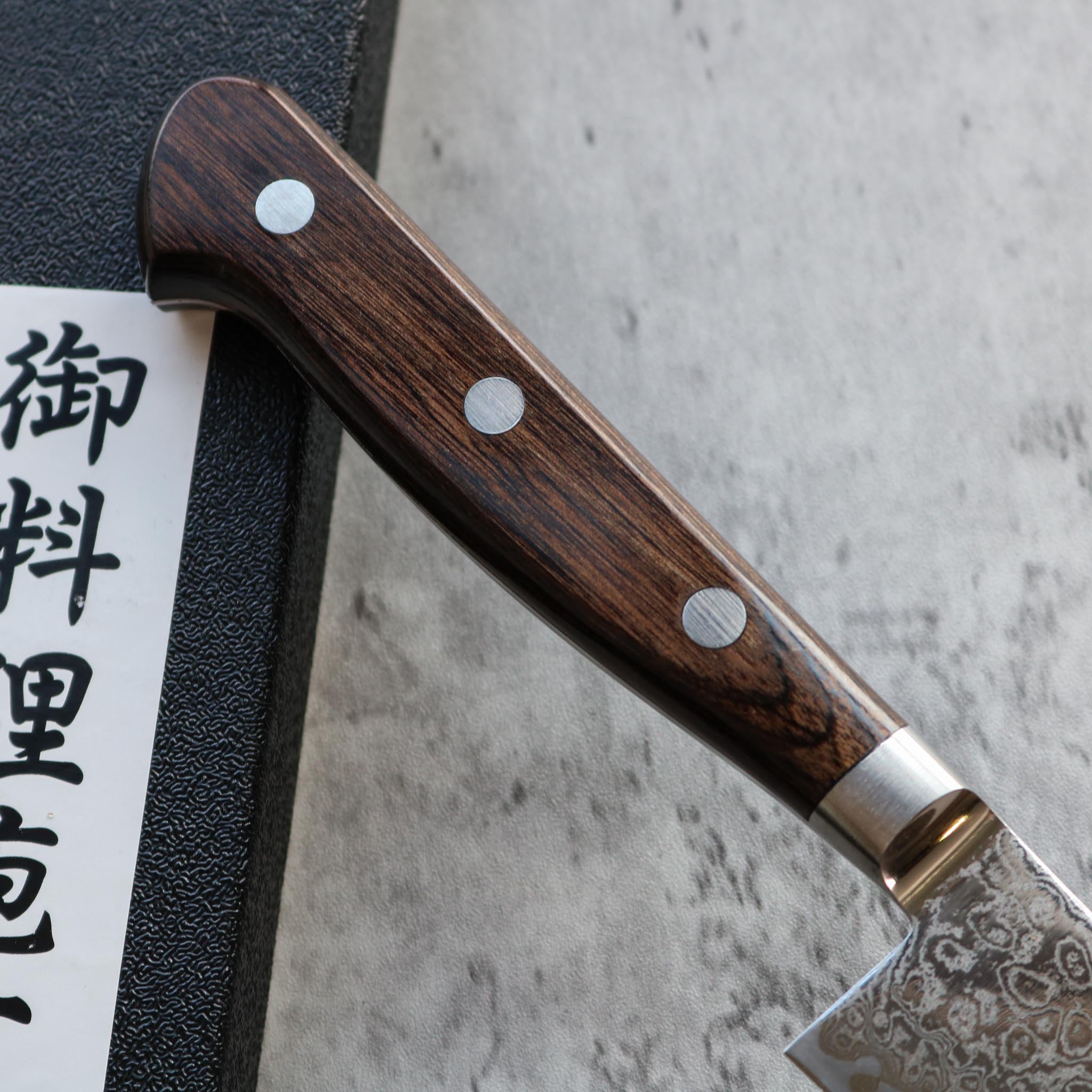 Tsunehisa AUS10 Damascus Sujihiki 240 mm Brown Handle