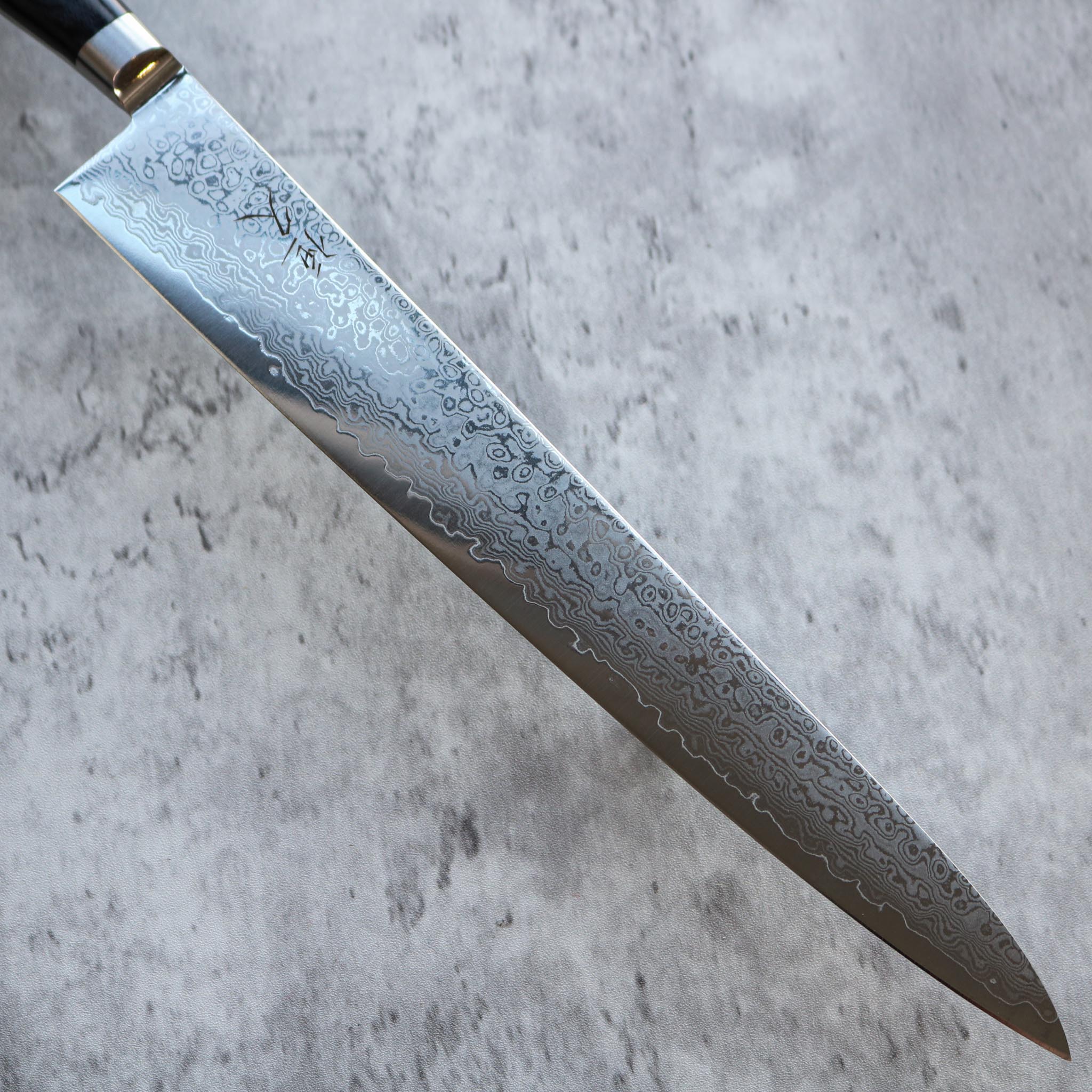 Tsunehisa VG-10 Damascus Sujihiki 240 mm Black Handle