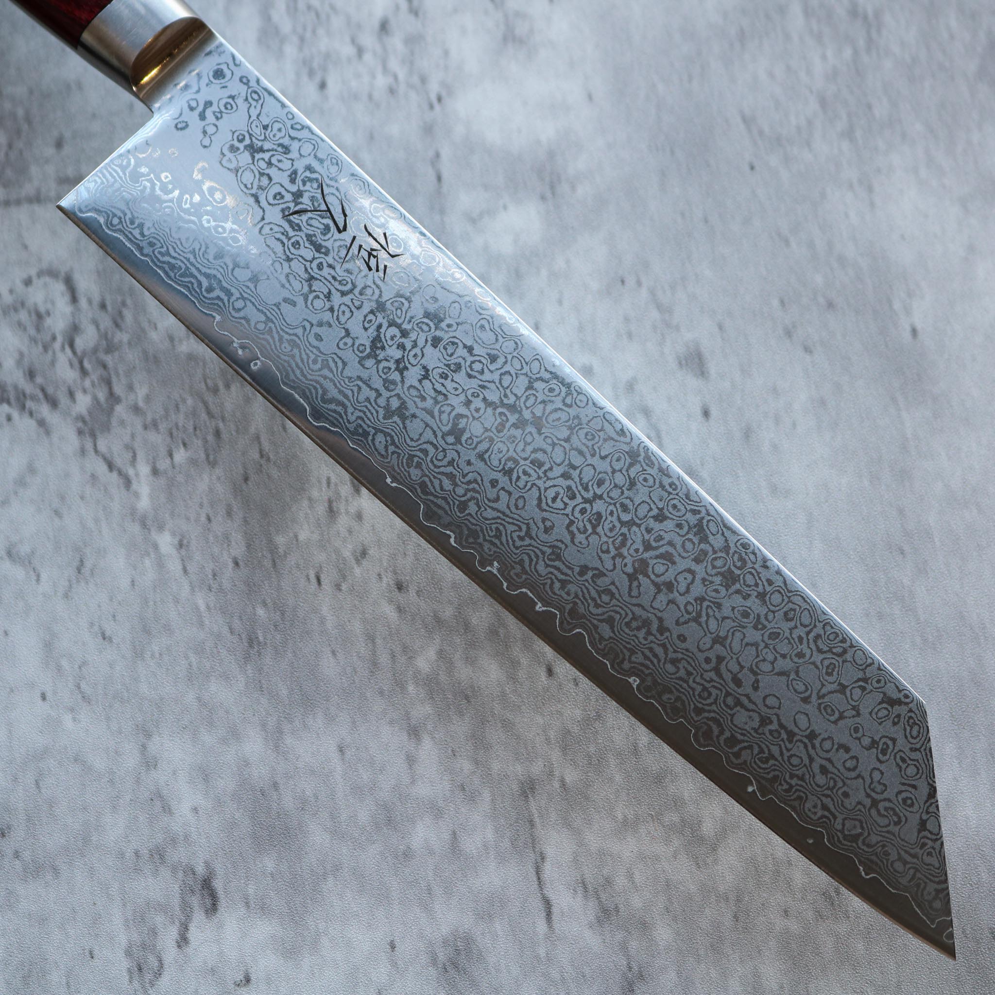 Tsunehisa VG10 Damascus Kiritsuke 210 mm Red Handle