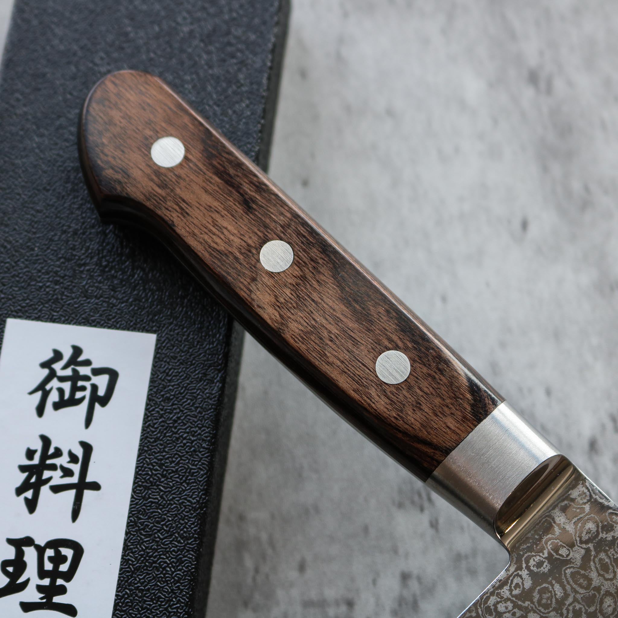 Tsunehisa AUS10 Damascus Gyuto 240 mm Brown Handle