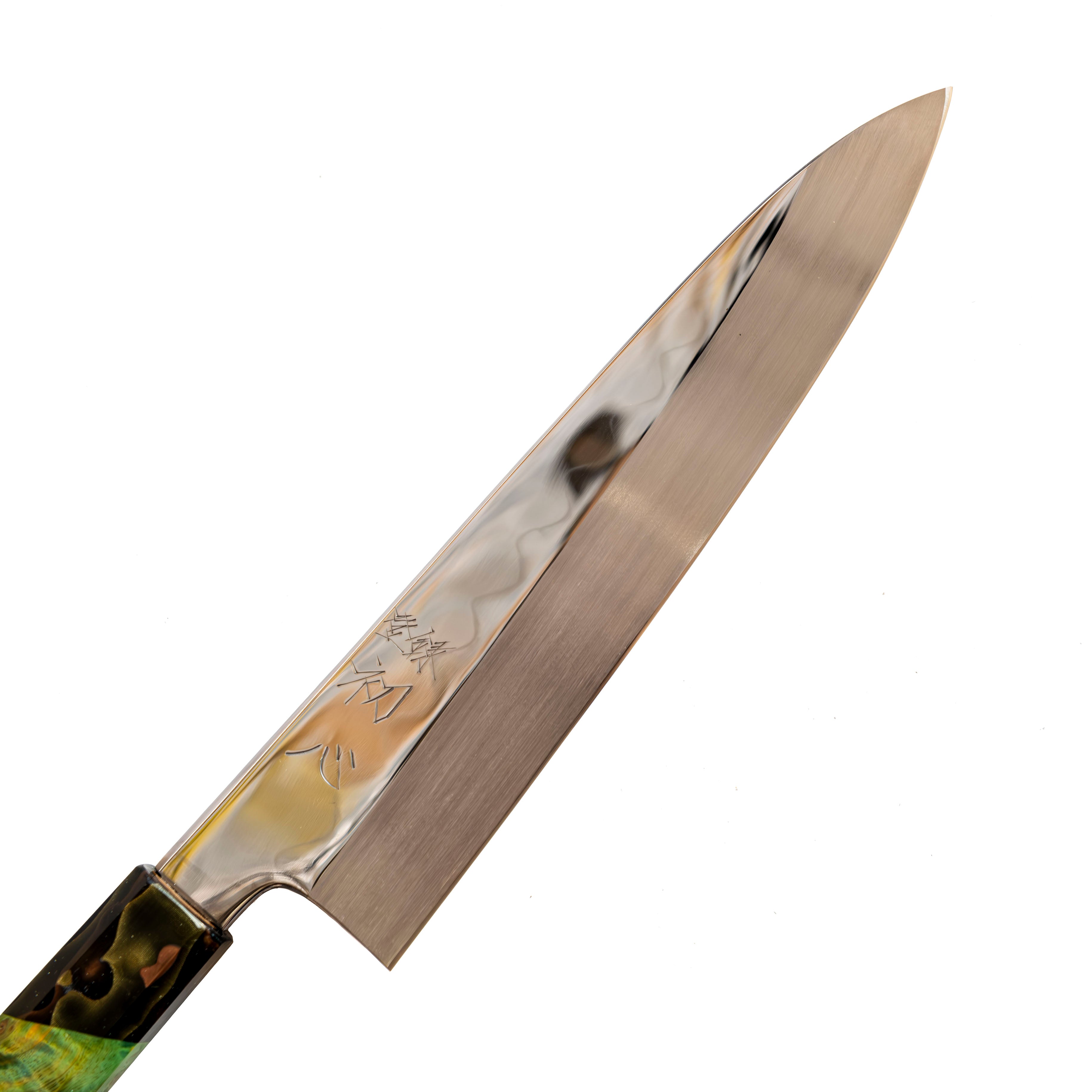 Nakagawa Satoshi Honyaki Mirror Polish Gyuto 210 mm (Green)