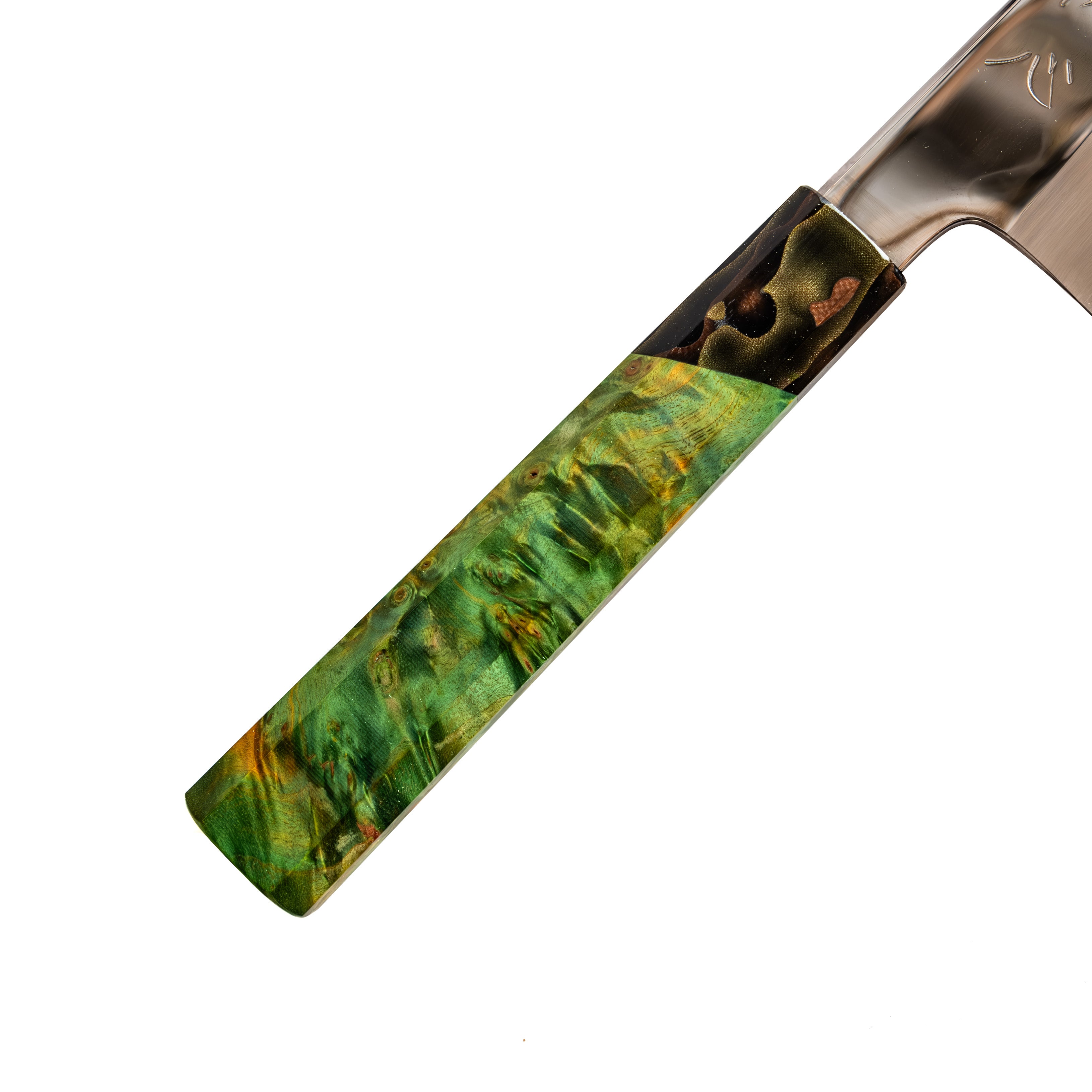 Nakagawa Satoshi Honyaki Mirror Polish Gyuto 210 mm (Green)