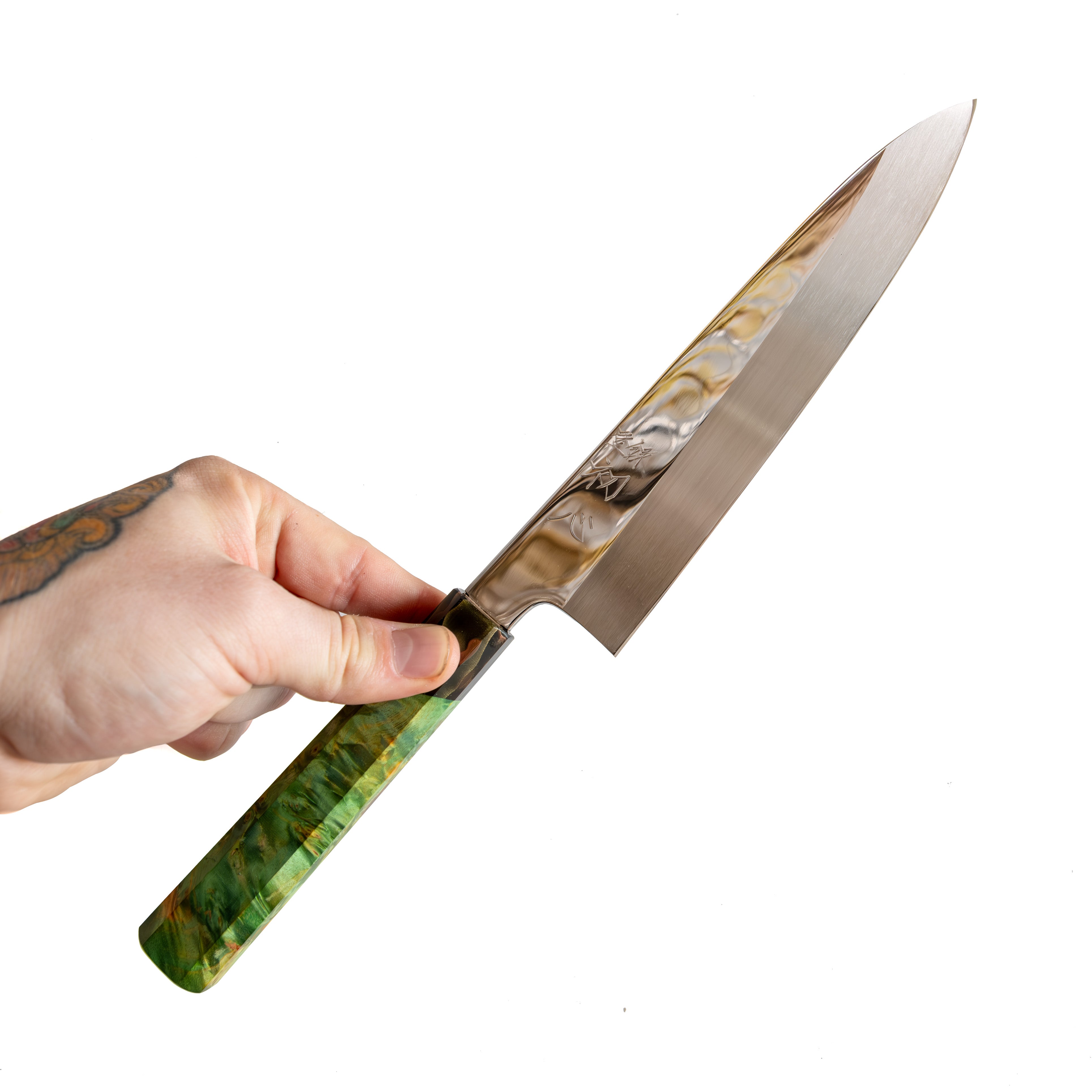 Nakagawa Satoshi Honyaki Mirror Polish Gyuto 210 mm (Green)