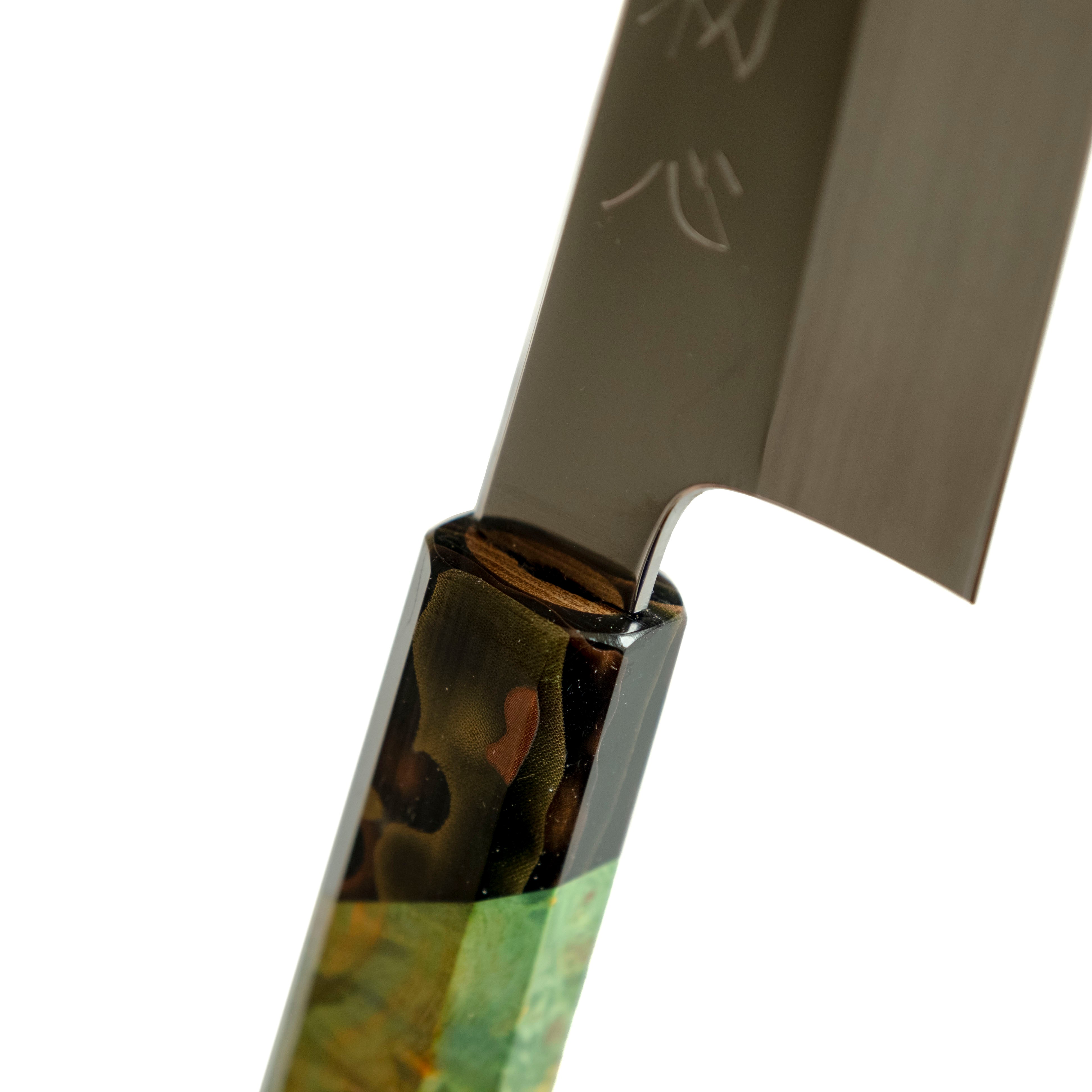 Nakagawa Satoshi Honyaki Mirror Polish Gyuto 210 mm (Green)