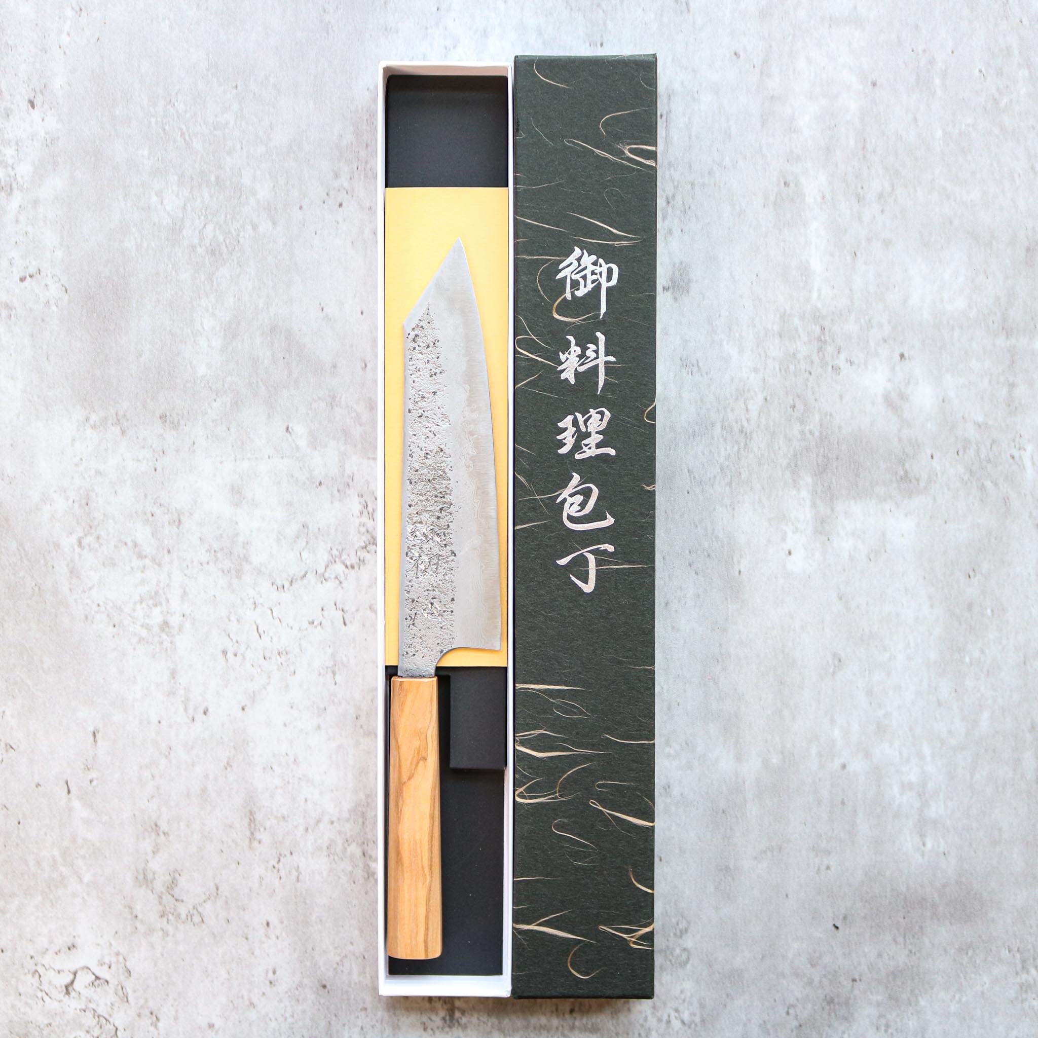 Nigara Hamono Ryusui Blue2 Kiritsuke Gyuto 195 mm