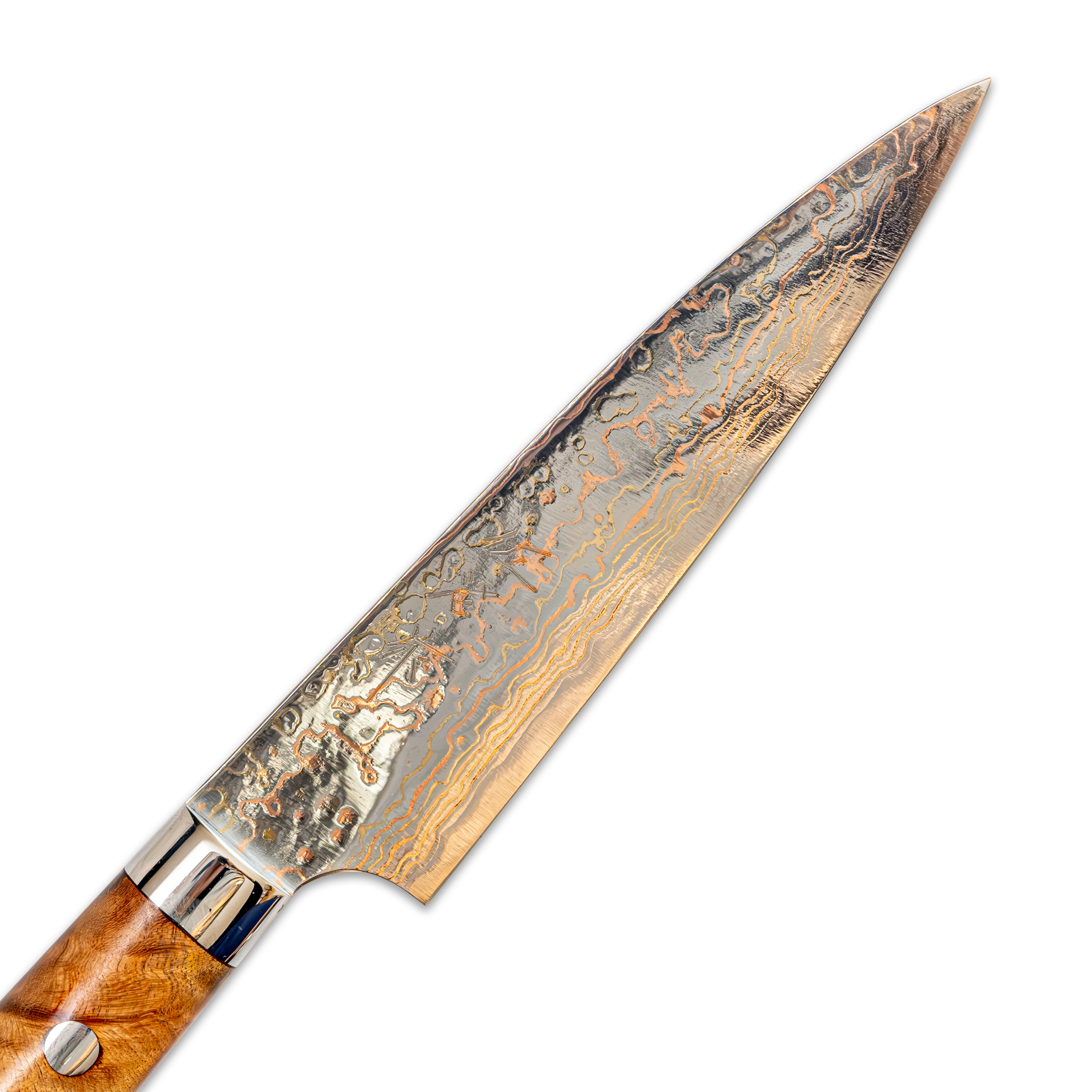 Takeshi Saji Rainbow Damascus Petty 130 mm